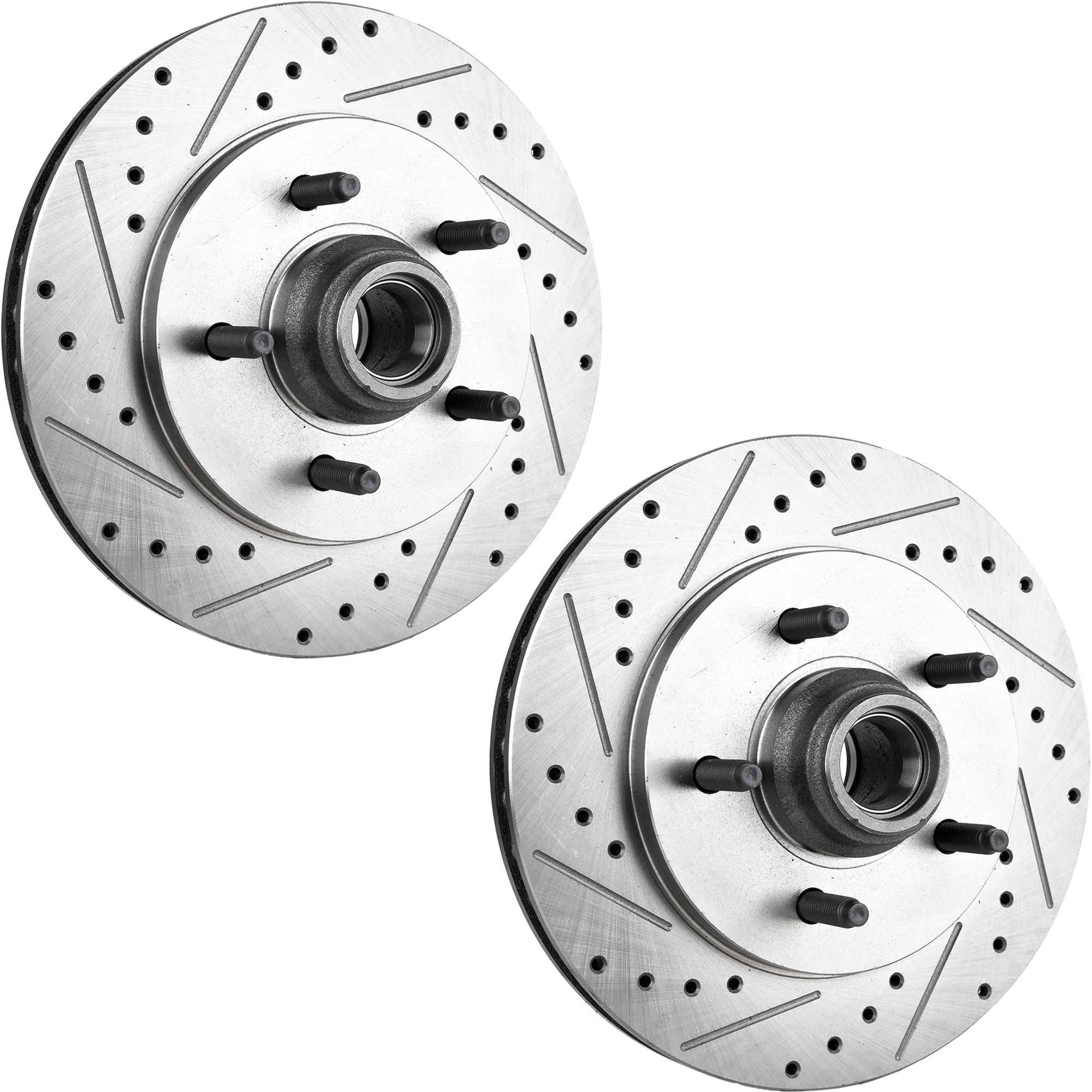AM F 150-00-03 EXPEDITION 99-02 NAVIGATOR 00-02 FRONT BRAKE DISC RH AND LH Cross drilled and Slotted Vented 5 Lugs SKU SET JF27110070DRS2 OEM 19686-54091-66984-145303-49230
