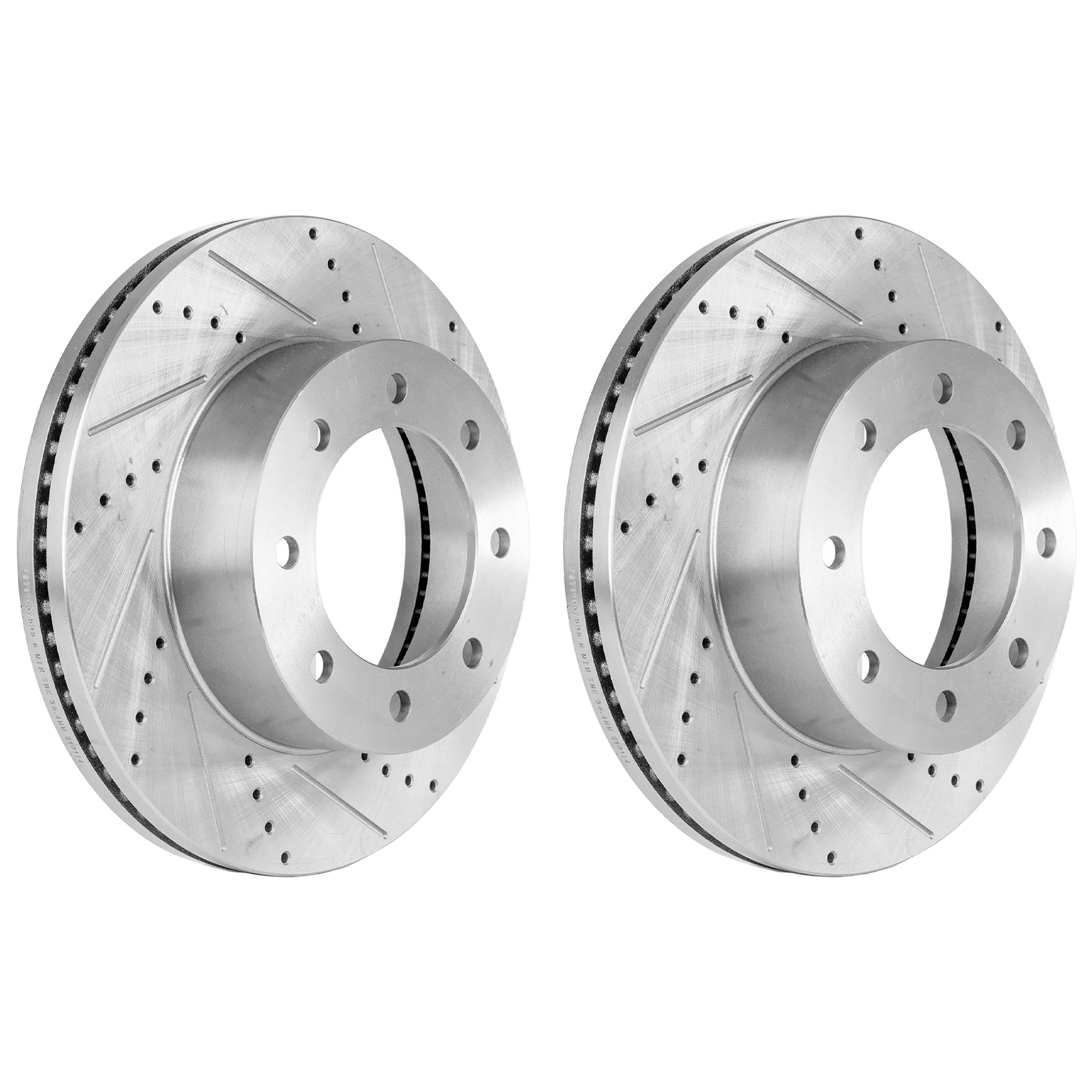 AM F 250 F 350 SUPER DUTY 12-21 FRONT BRAKE DISC RH AND LH Drilled and Slotted Performance Rotor 4WD SKU SET JF27110075DRS2 OEM 42292-681016-850349-60054223-6
