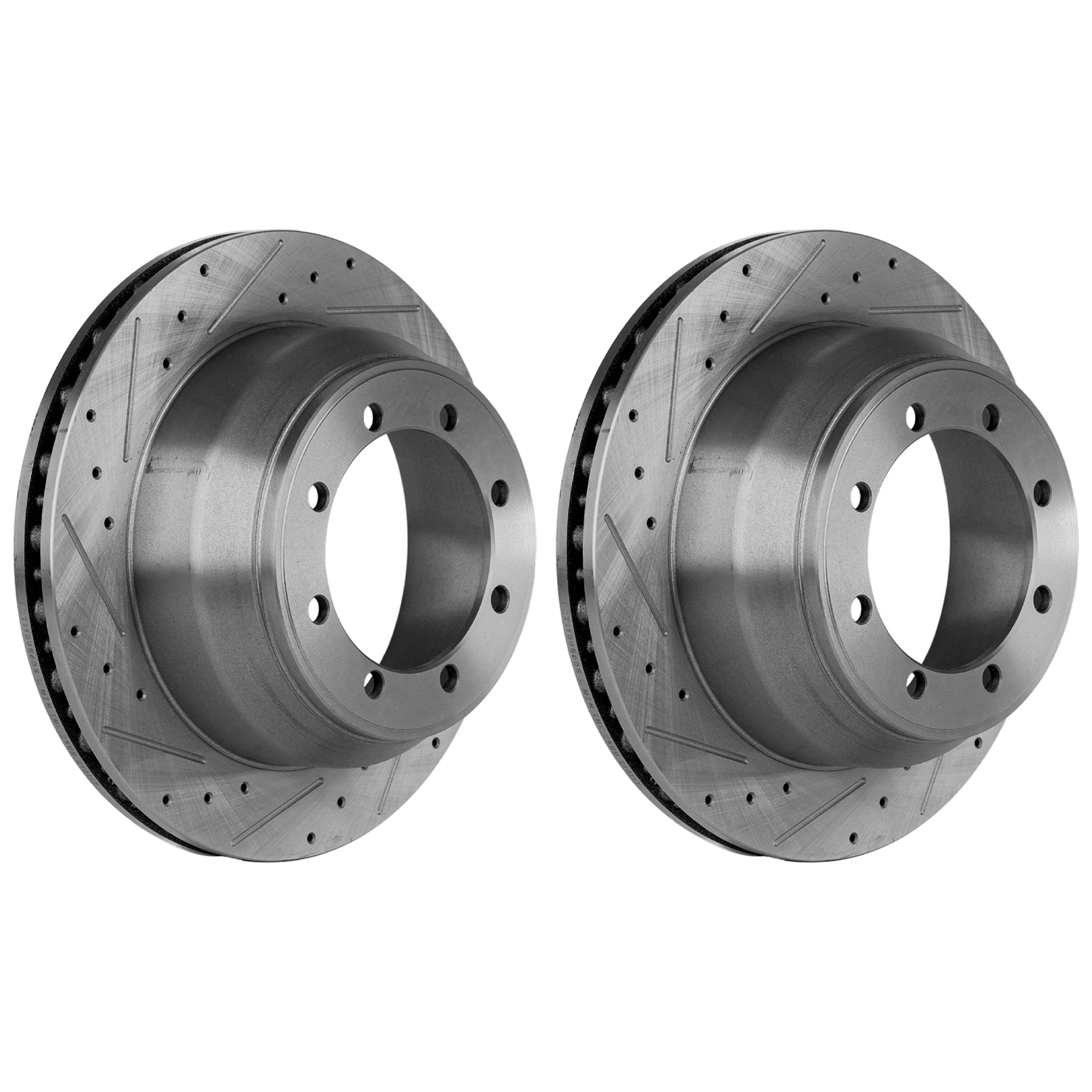 AM F 350 SUPER DUTY 99-04 REAR BRAKE DISC RH AND LH Performance Rotor Drilled and Slotted SKU SET JF27110086DRS2 OEM 54084-102023-145280-1066824-52