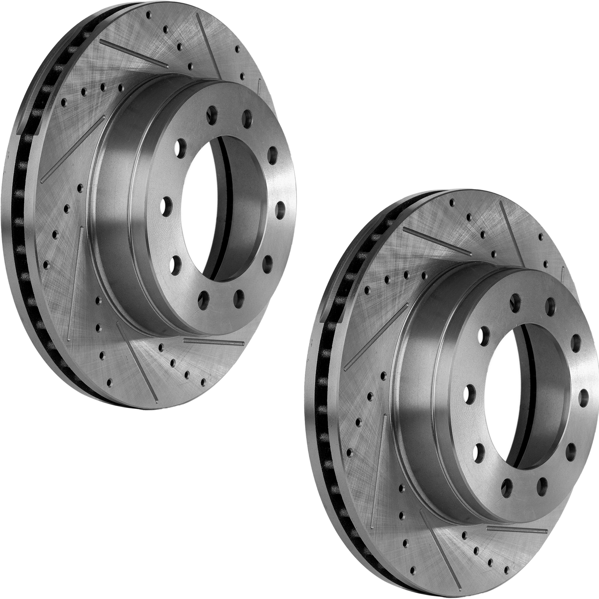 AM F 450 F 550 FUPER DUTY 05-16 FRONT BRAKE DISC RH AND LH Performance Rotor Drilled and Slotted SKU SET JF27110087DRS2 OEM 54128-680305-60054197-54128G 6