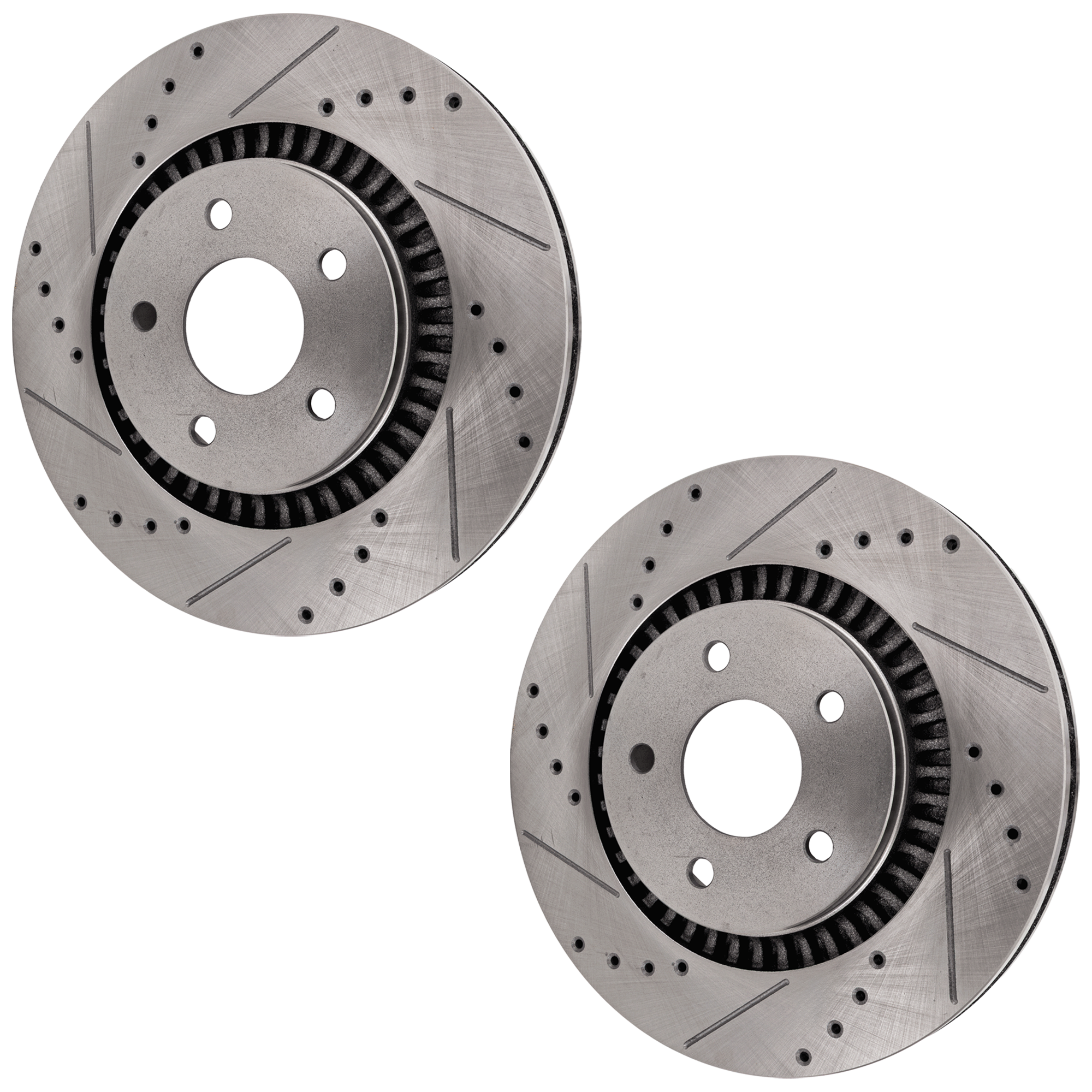 AM FIVE HUNDRED FREESTYLE MONTEGO 05-07 TAURUS TAURUS X SABLE 08-09 FRONT BRAKE DISC RH AND LH Cross drilled and Slotted SKU SET JF27110099DRS2 OEM 42145-42267-54126-54157-54169