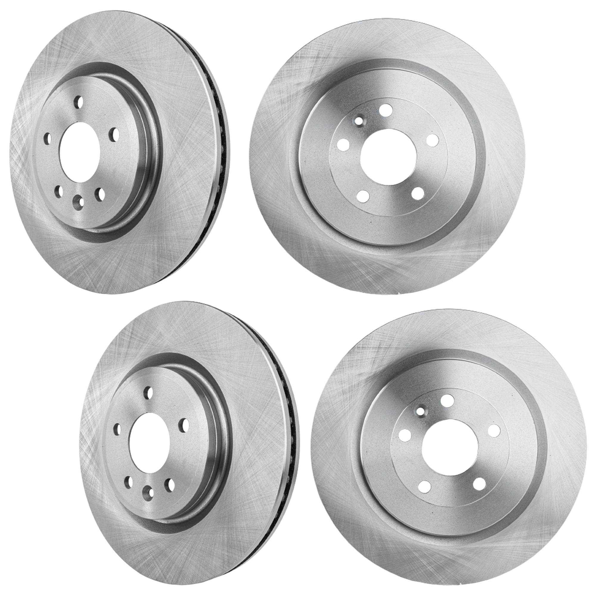 AM MKT 13-19 FRONT AND REAR BRAKE DISC RH AND LH 4 Wheel Set Plain Surface 5 Lugs SKU SET JF27110100-4 A OEM 42285-54189-54190-680983-85030