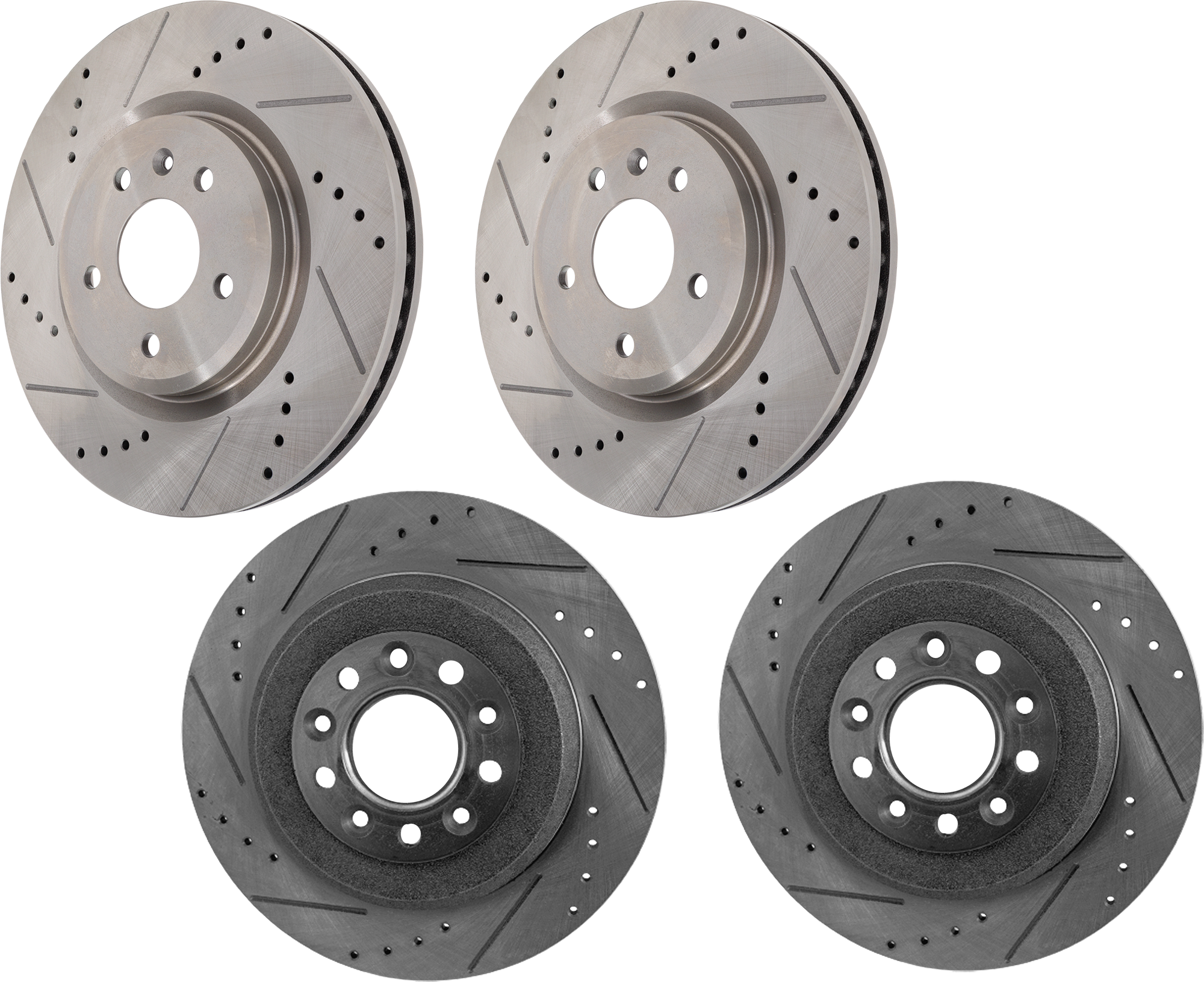 AM EXPLORER TAURUS 11-17 FRONT AND REAR BRAKE DISC 4 Wheel Set Cross drilled and Slotted SKU SET JF27110100DRS4 OEM 19362-42146-42266-54125-54165