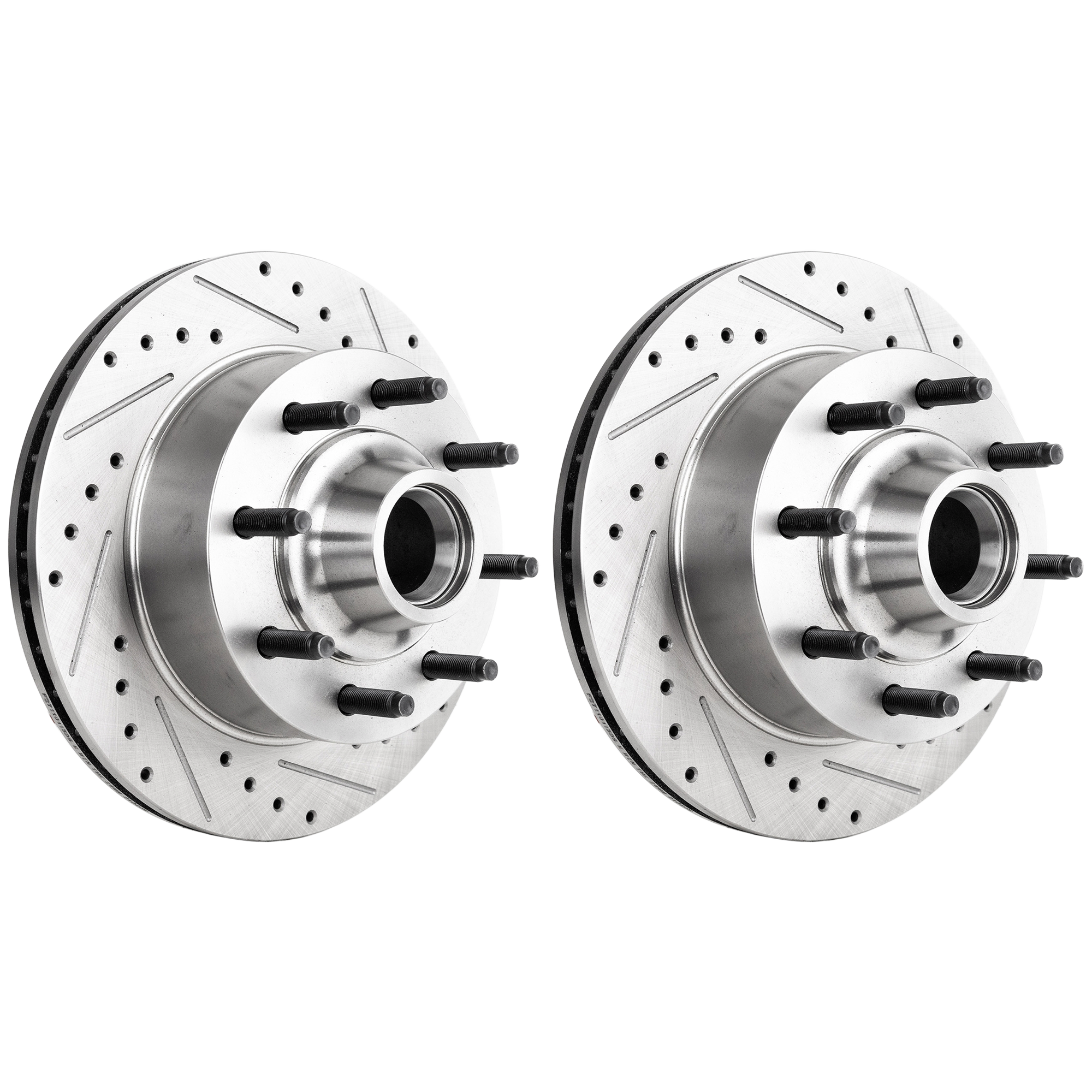 AM F SERIES 95-04 FRONT BRAKE DISC RH AND LH 2 Wheel Set Cross drilled and Slotted SKU SET JF27110113DRS2 OEM 1320-19768-54021-65600-66527-8