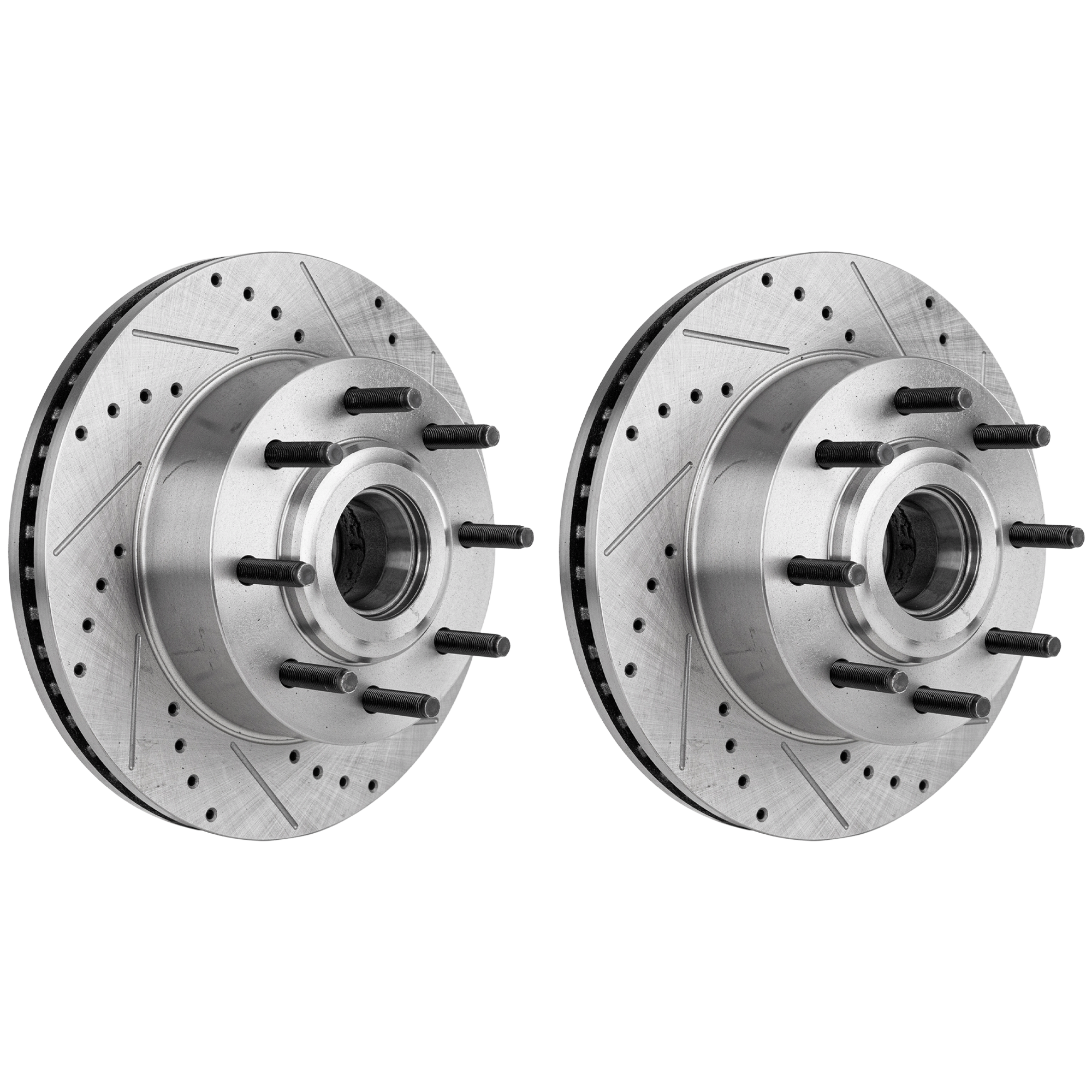AM F 250 F 350 SUPER DUTY 07-12 FRONT BRAKE DISC RH AND LH Performance Rotor Drilled and Slotted SKU SET JF27110120DRS2 OEM 42259-54160-60411-850066-90036