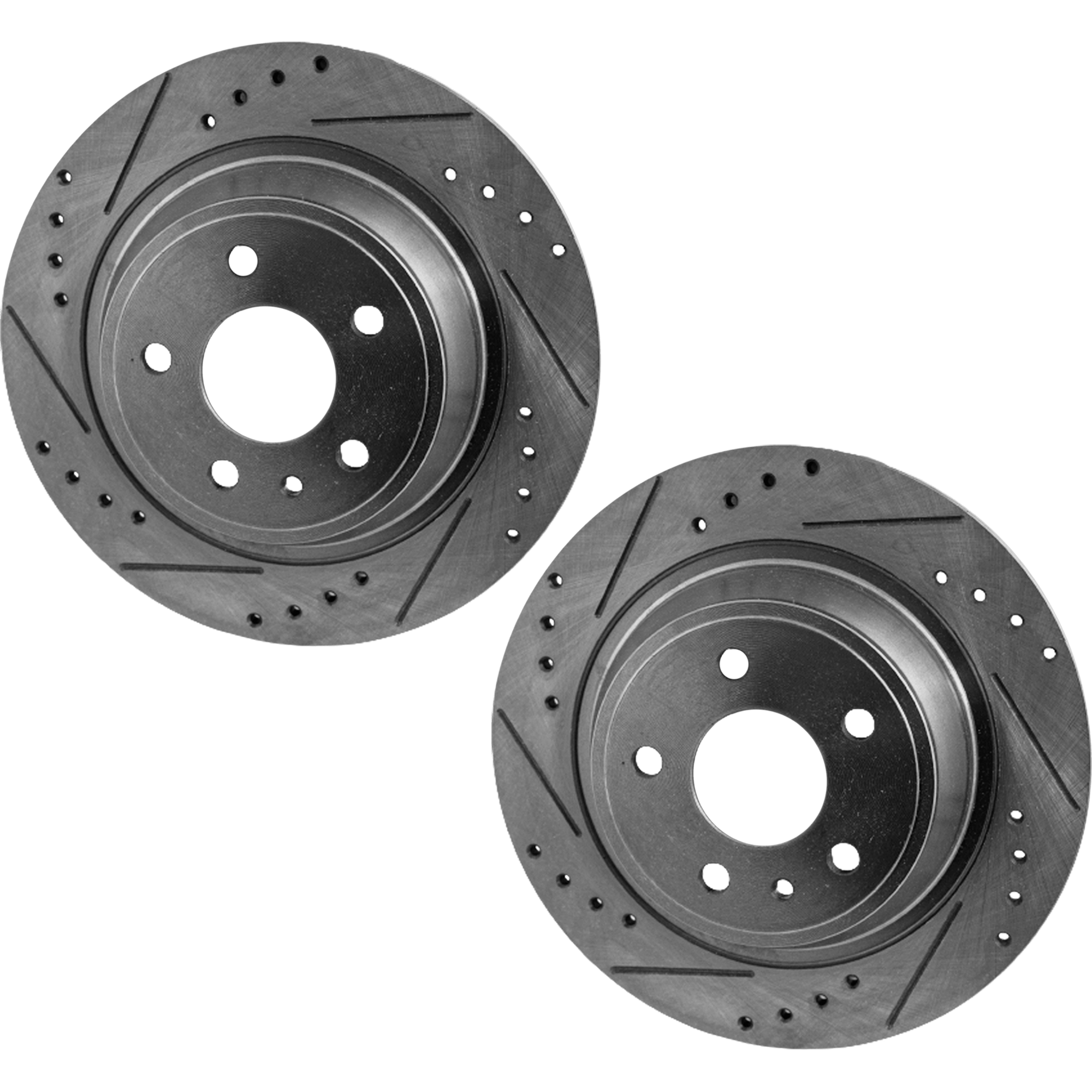 AM FUSION 13-18 MKZ 13-16 REAR BRAKE DISC RH AND LH 5 Lugs Cross drilled and Slotted SKU SET JF27110124DRS2 OEM 42287-75013-681012-850317-9005