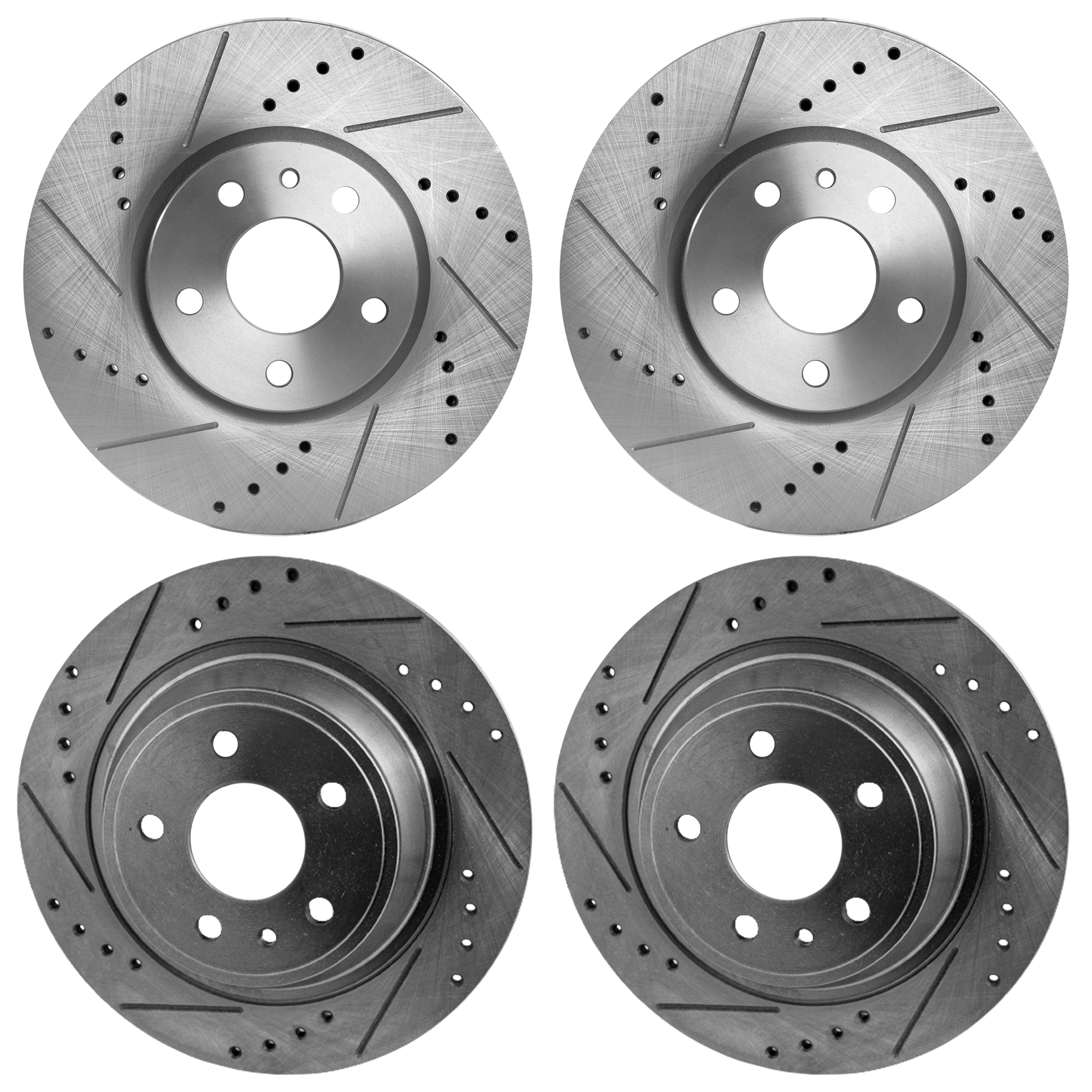 AM FUSION 13-17 MKZ 13-16 FRONT AND REAR BRAKE DISC RH AND LH 4 Wheel Set Cross drilled and Slotted SKU SET JF27110125DRS4 OEM 42286-54196-681015-850315-6005