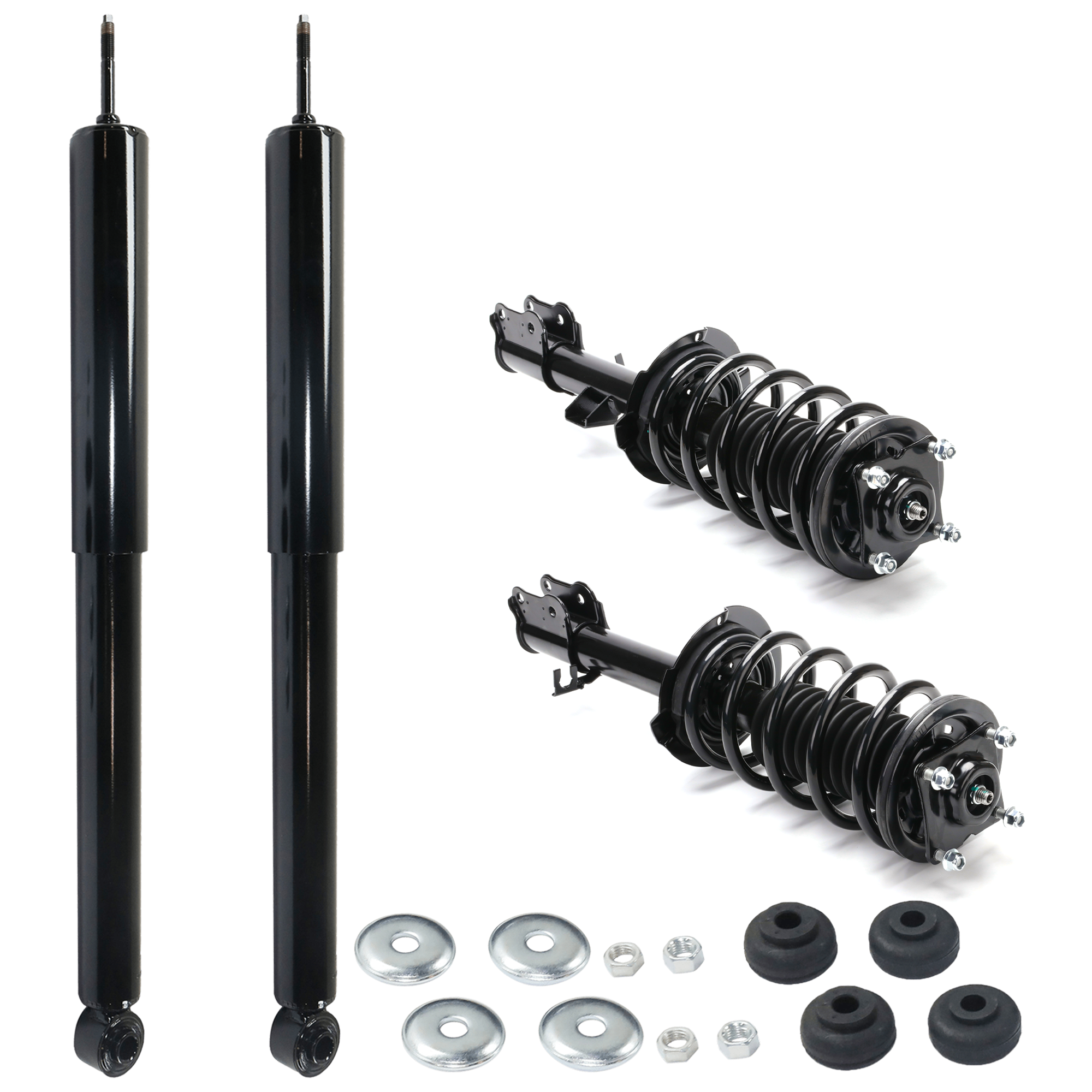 AM ESCAPE 08-12 MARINER 08-11 FRONT AND REAR SHOCK AND FULLY LOADED STRUT RH AND LH Gas Charged Twin tube Set of 4 SKU SET JF280329-4 OEM 3U2Z18124VAA 6L8Z18124AC 8L8Z1