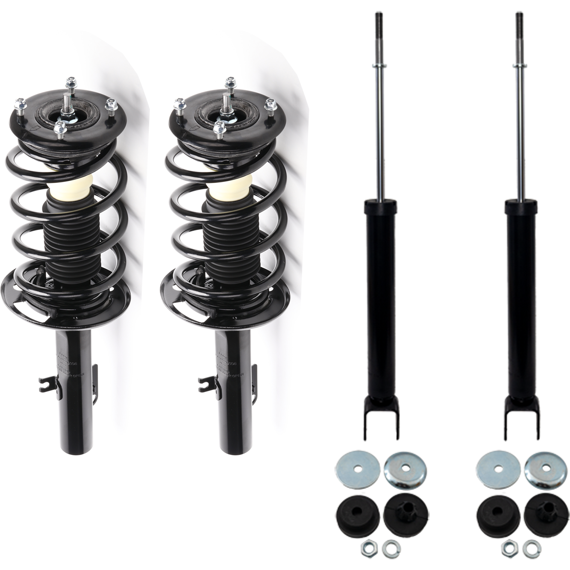 AM FLEX 09-12 FRONT AND REAR SHOCK AND FULLY LOADED STRUT RH AND LH Gas Charged Twin tube Set of 4 SKU SET JF28050032-4 OEM 272534-811019-501725349-133347