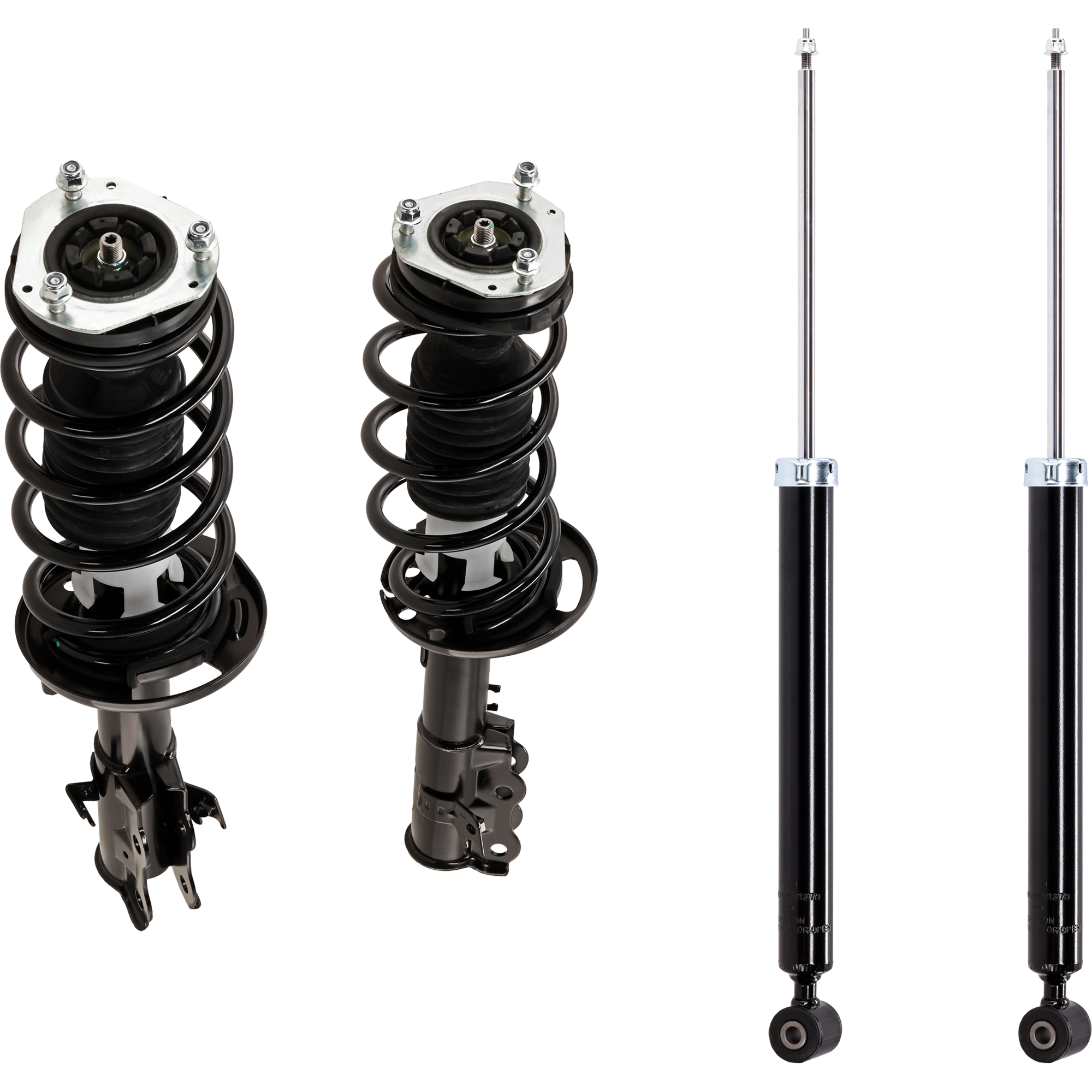 AM FIESTA 11-13 FRONT AND REAR SHOCK AND FULLY LOADED STRUT RH AND LH Gas Charged Twin tube Set of 4 SKU SET JF28050045-4 OEM 1333356L BE8Z18124A BE8Z18124C
