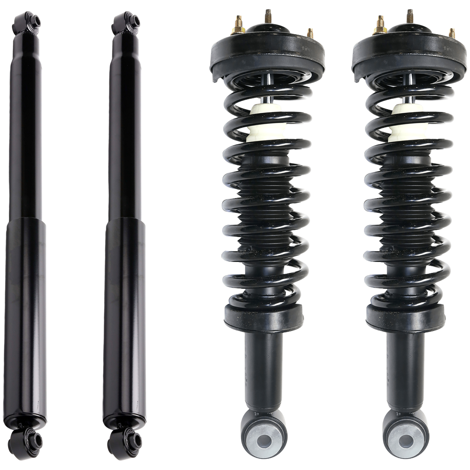 AM F 150-04-08 MARK LT 06-08 FRONT AND REAR SHOCK AND FULLY LOADED STRUT RH AND LH Gas Charged Twin tube Set of 4 SKU SET JF280511-4 OEM 1336331-7L3Z18124R 5L3Z18124AA
