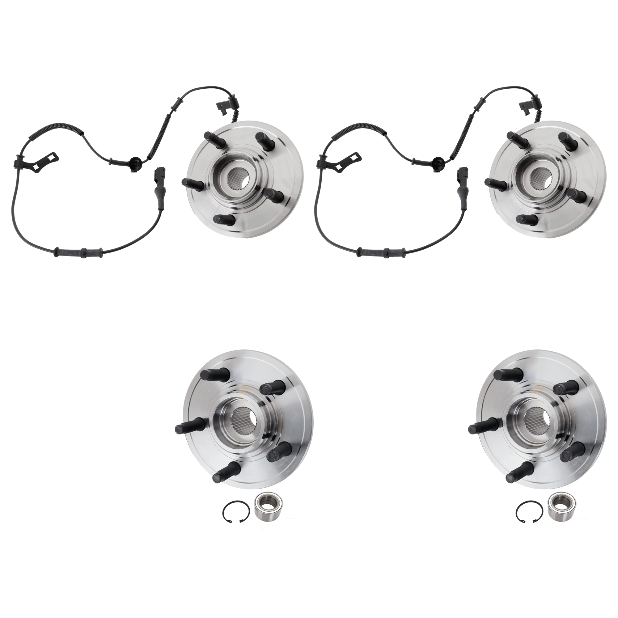 AM EXPLORER 06-10 EXPLORER SPORT TRAC 07-10 MOUNTAINEER 06-10 FRONT AND REAR HUB ASSEMBLY RH AND LH SKU SET JF283729-4 OEM 721000-7250177-1L241109AC 1L24