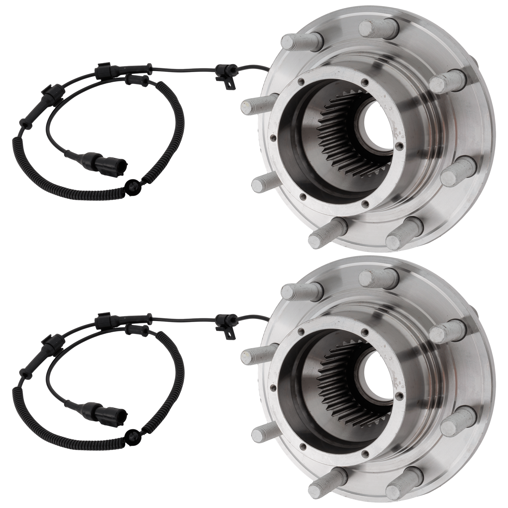 AM F 250 SUPER DUTY 05-09 F 350 SUPER DUTY 05-10 FRONT HUB ASSEMBLY RH AND LH Set of 2 Four Wheel Drive 8 Lugs 8 x 6.69 in. Bolt Pattern Dual Rear Wheels SKU SET JF283731-2 OEM AC3Z1104B