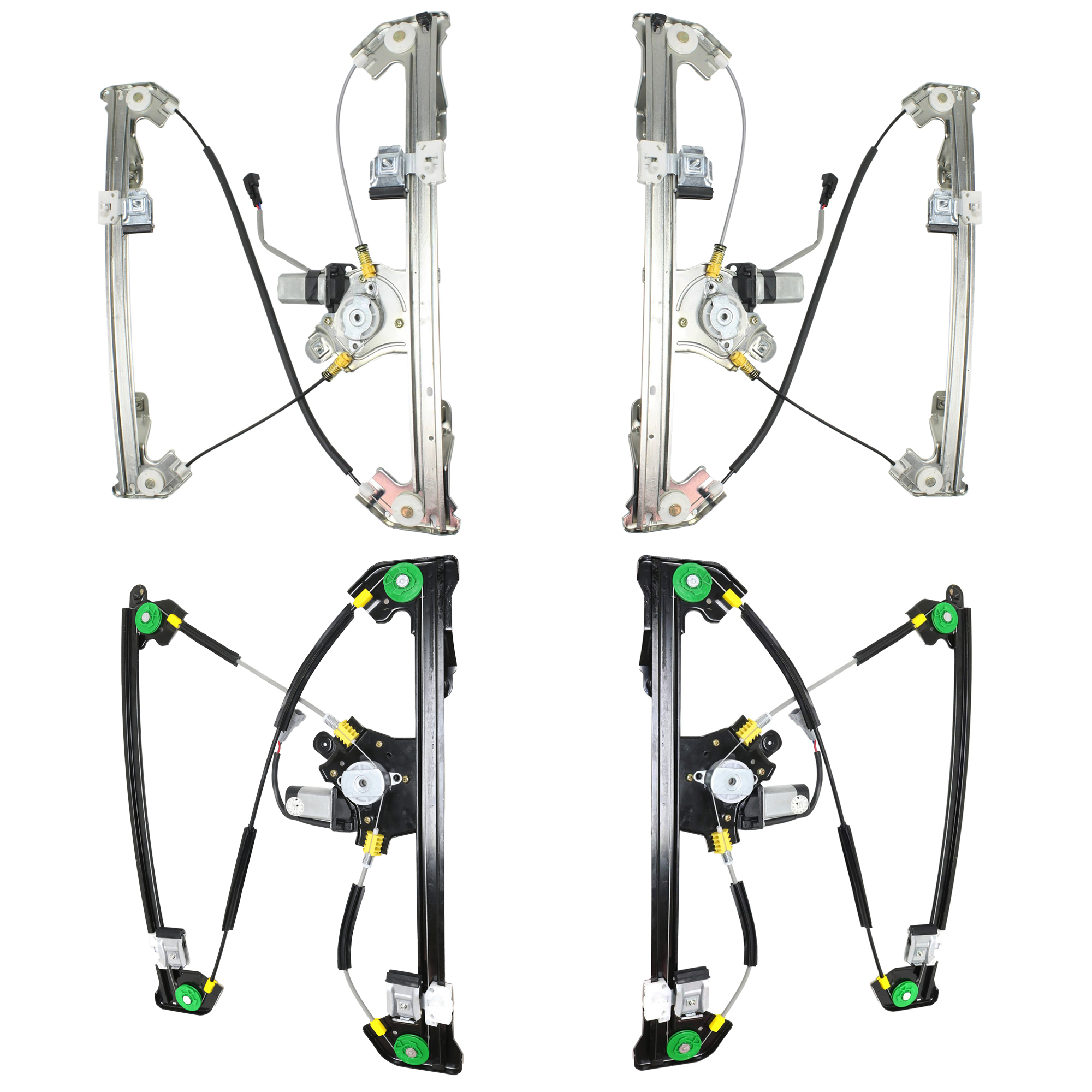 AM F 150-04-08 MARK LT 06-08 FRONT AND REAR WINDOW REGULATOR RH AND LH Set of 4 Power w Motor SKU SET JF462913-4 Partslink FO1350159 FO1350153 FO1351159 FO1351153 FO1550126 FO1551126 OEM 6L3Z1523200BA 4L3Z1523200CA 6L