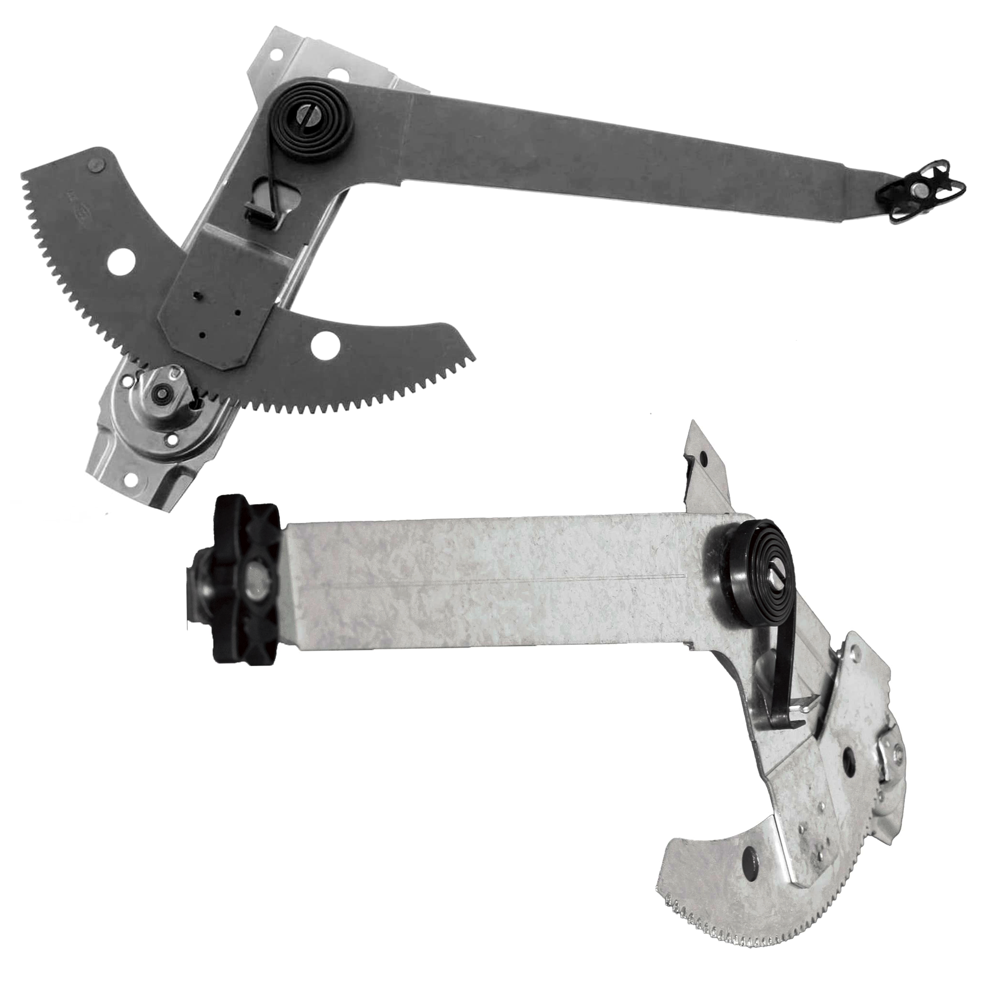 AM F SERIES 92-97 FRONT OR REAR WINDOW REGULATOR RH AND LH Manual BRONCO = FRONT SKU SET JF462917 Partslink FO1350117 FO1351117 OEM F4TZ1523200A F4TZ1523201A