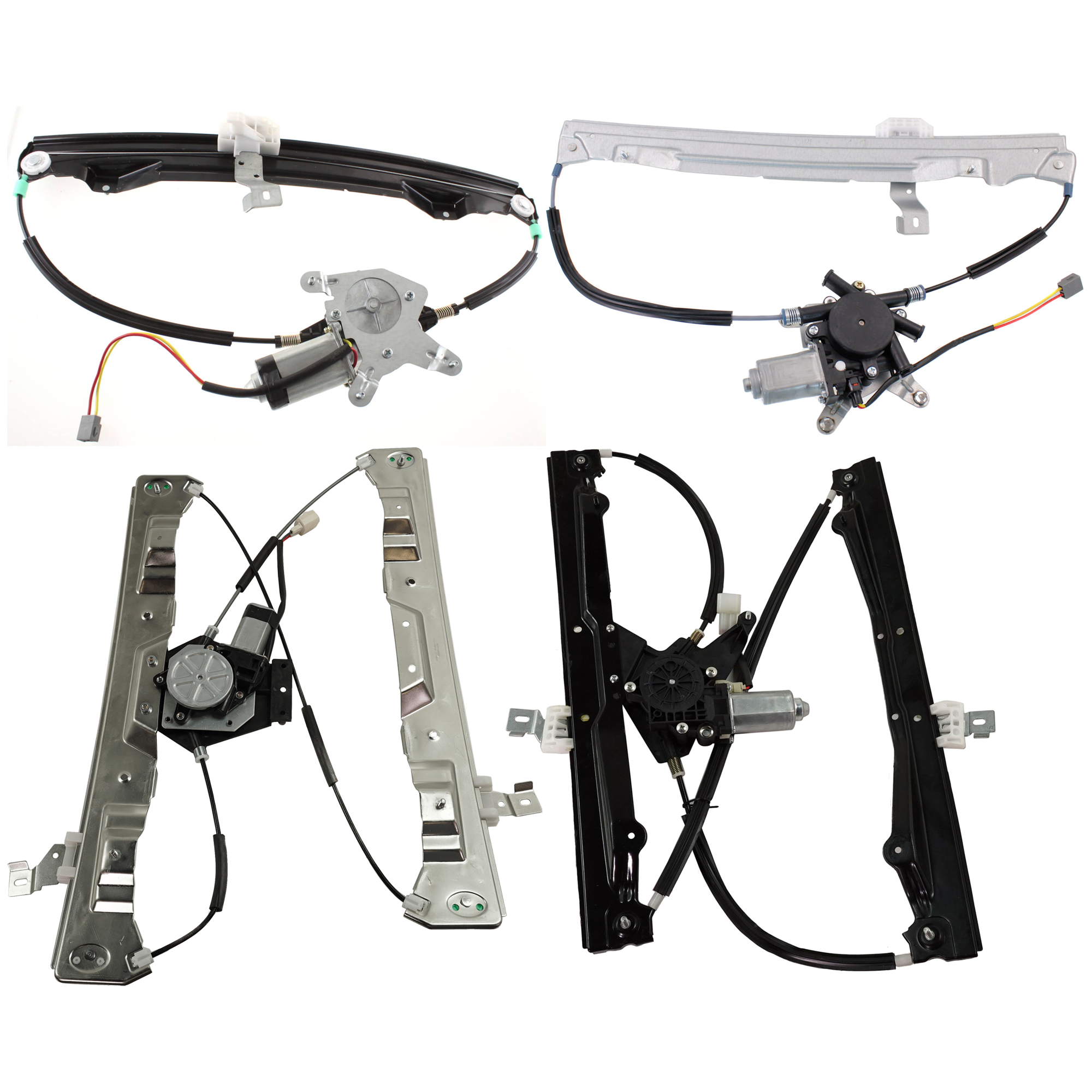 AM EXPLORER 02-08 MOUNTAINEER 02-09 FRONT AND REAR WINDOW REGULATOR RH AND LH Set of 4 Power w Motor SKU SET JF462929-4 Partslink FO1350141 FO1351141 FO1550118 FO1551118 OEM 6L2Z7823200BA 6L2Z7823201BA 6L