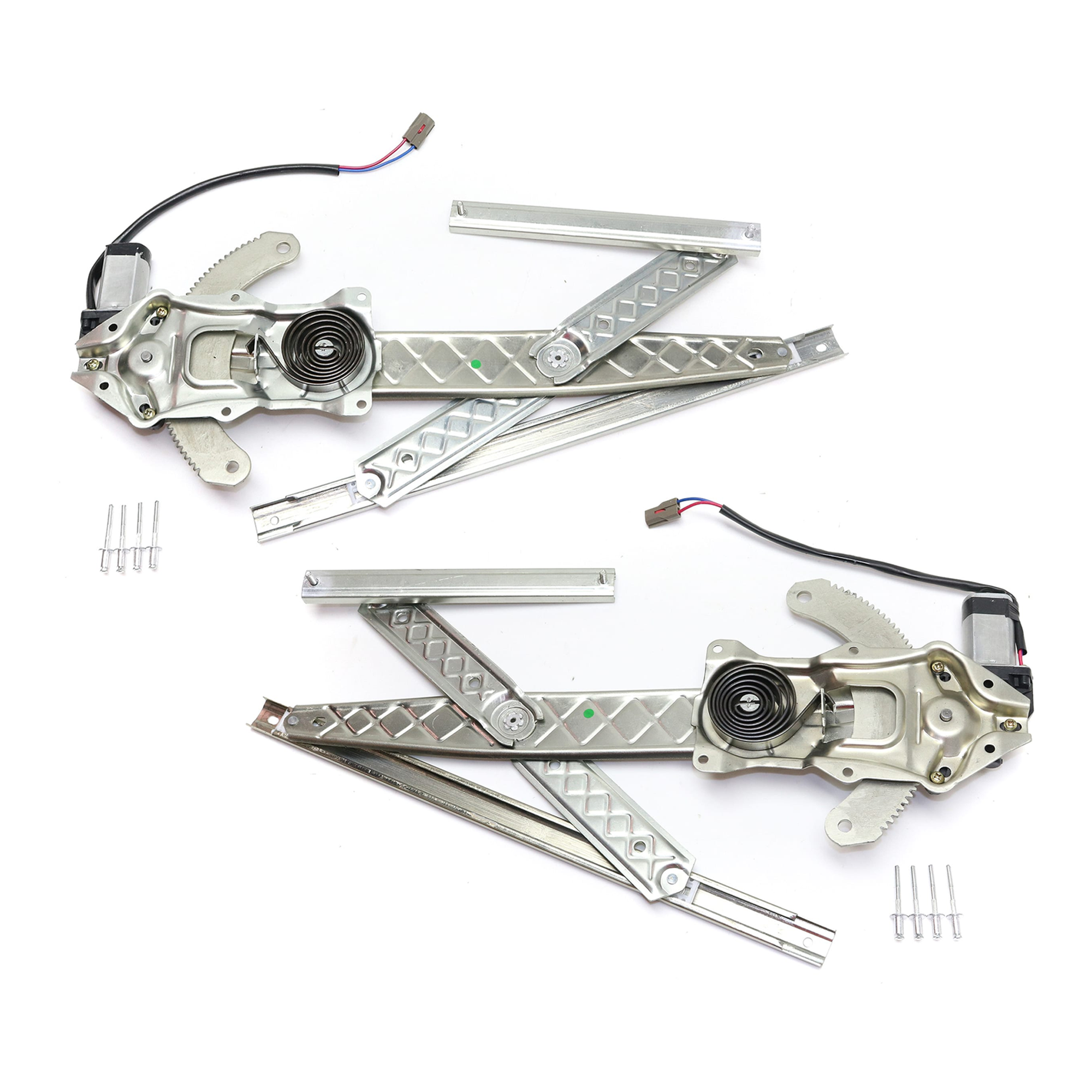 AM F 150-97-03 F 250-97-99 FRONT WINDOW REGULATOR RH AND LH Set of 2 Power w Motor Regular Cab Super Cab SKU SET JF462971 OEM F65Z1523208AB PFM F65Z15233V94