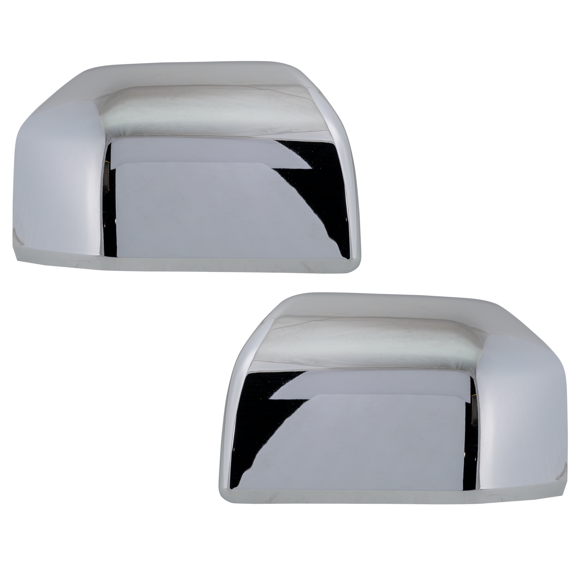 AM F 150 PICKUP 15-20 MIRROR COVER RH AND LH Std Non Towing w o Signal Light Crew Extended Cab Exc. Raptor Model Chrome SKU SET JF47170013 Partslink FO1327130 FO1326130 OEM FL3Z17D742BA FL3Z17D743BA