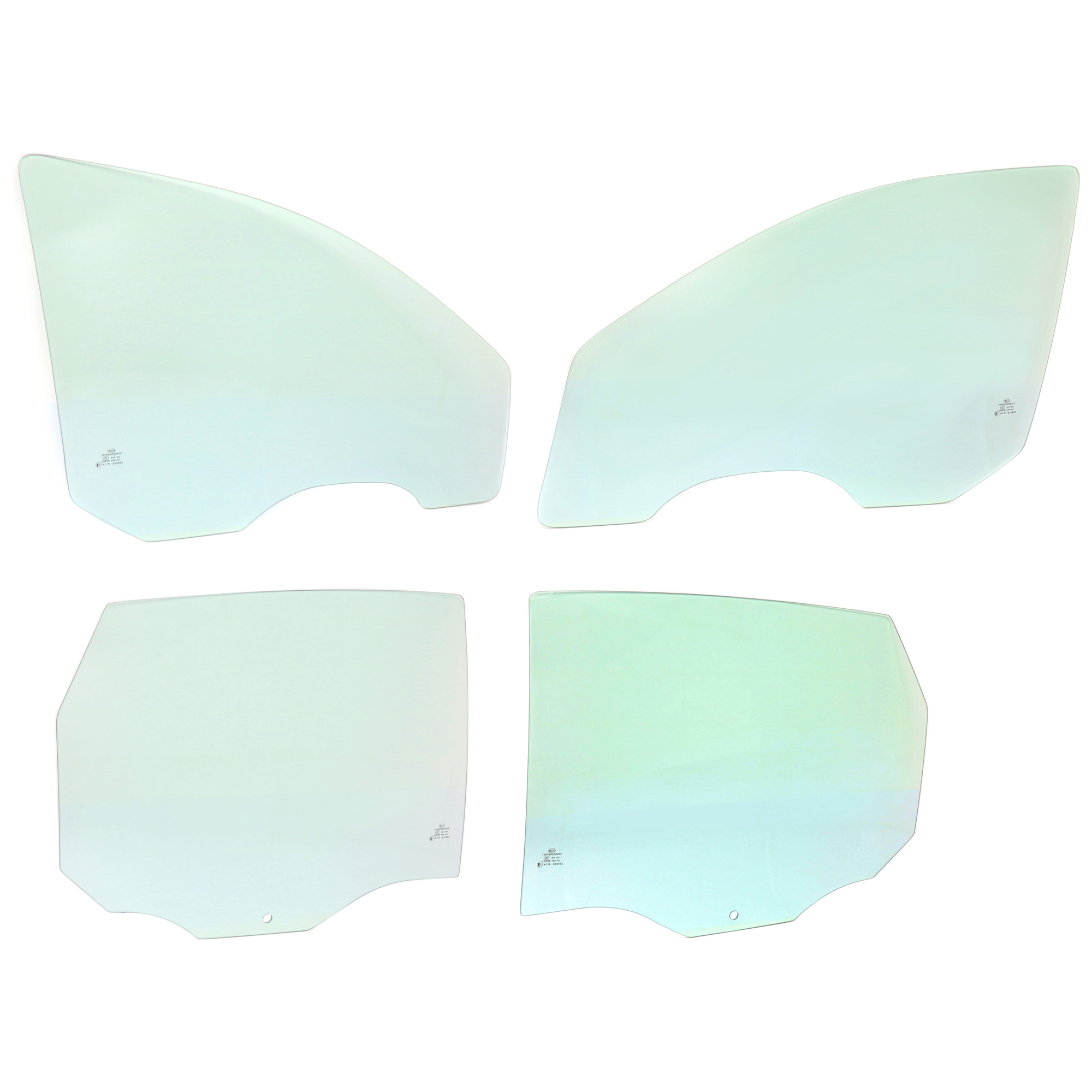 AM FOCUS 00-07 FRONT AND REAR DOOR GLASS RH AND LH Green Tint Set of 4 Sedan Hatchback SKU SET JF480117-4 OEM 8S4Z5425712A DD09524GTNN DD113
