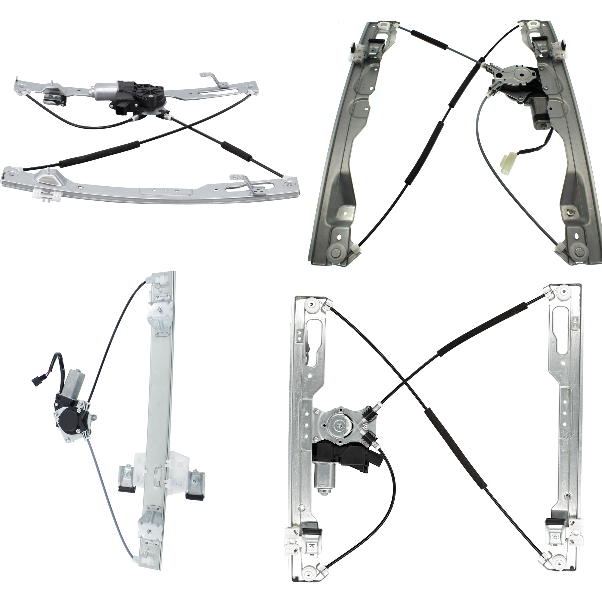 AM F 150-11-14 FRONT AND REAR WINDOW REGULATOR RH AND LH SKU SET JF491719-4B Partslink FO1550132 FO1551127 OEM 9L3Z1627001A AL3Z1827000A BL3Z