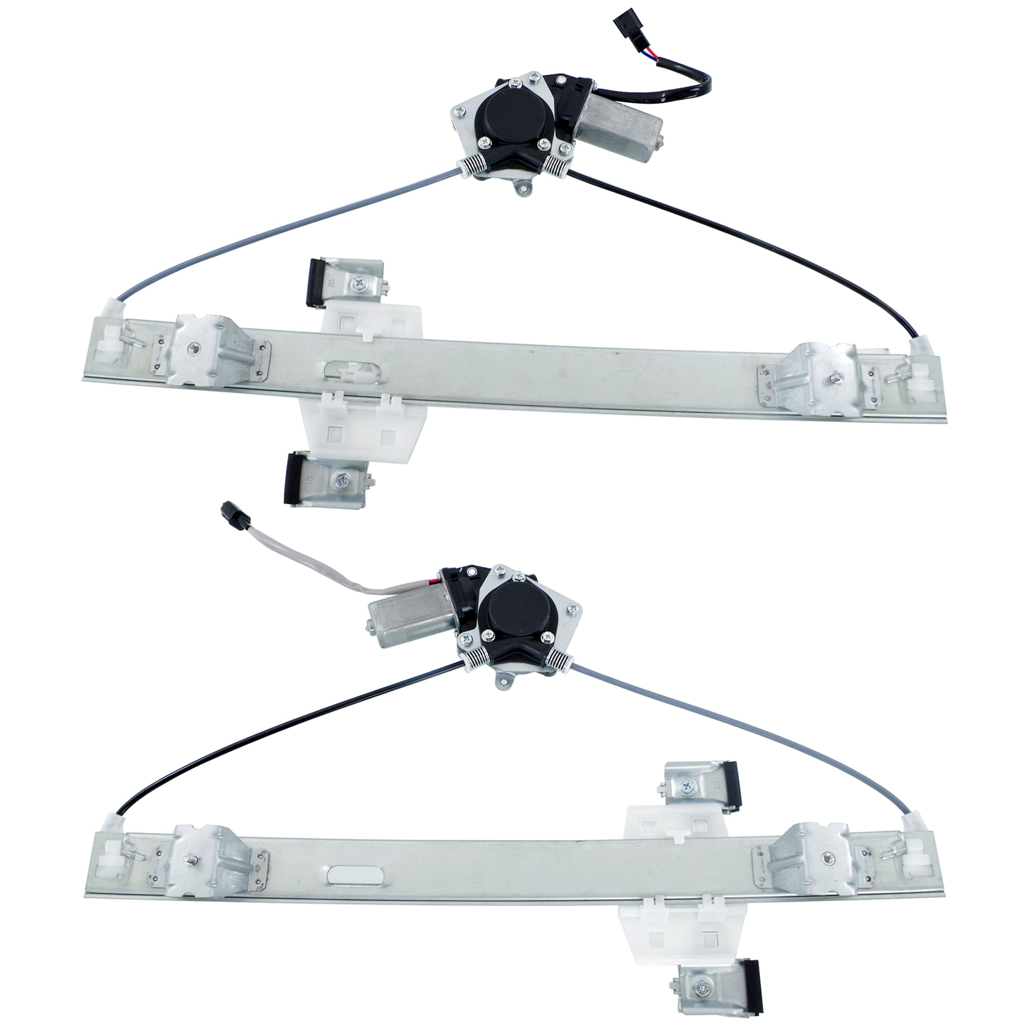 AM F 150-04-14 REAR WINDOW REGULATOR RH AND LH Power w Motor SKU SET JF491719 Partslink FO1550127 FO1551127 OEM AL3Z1827000A AL3Z1827001A