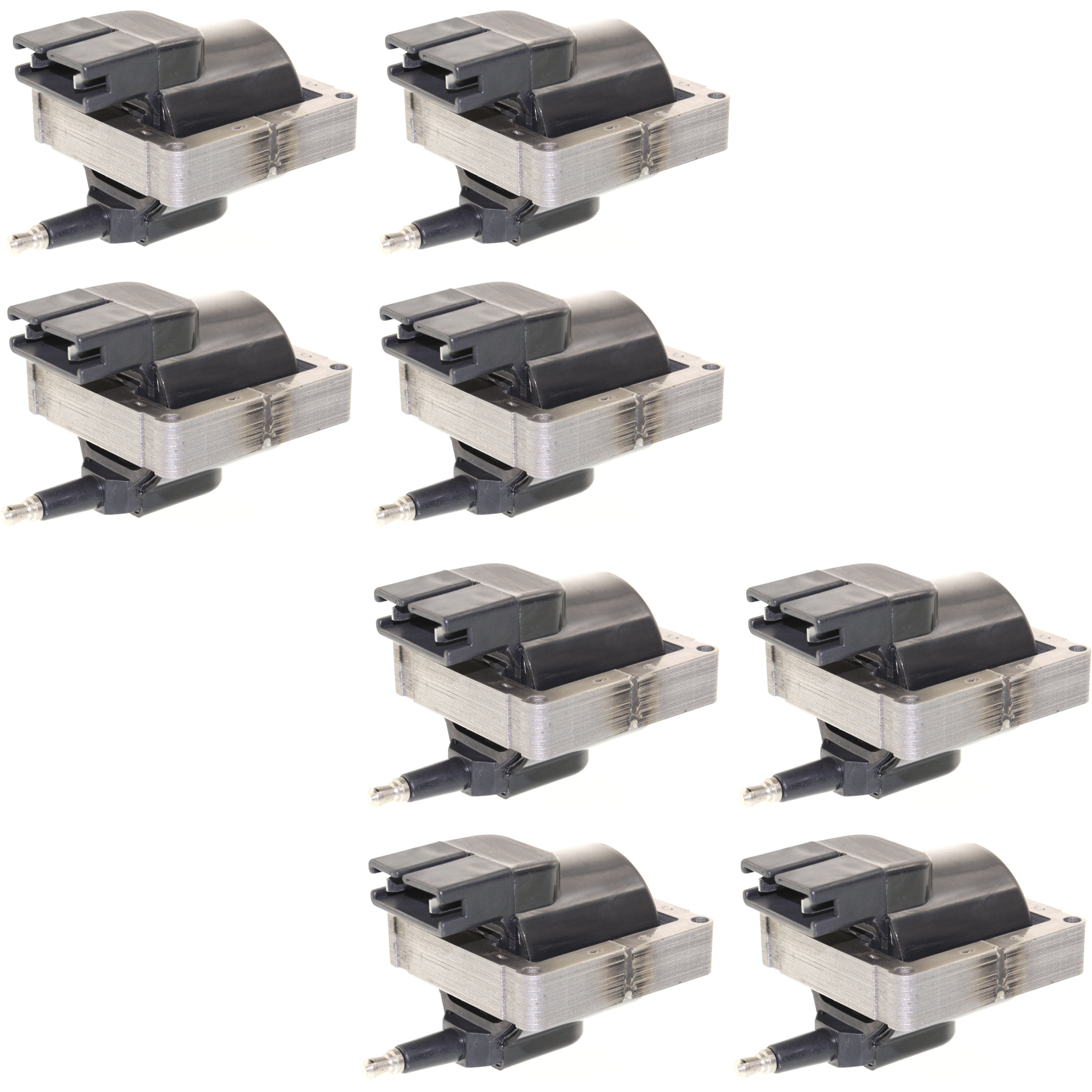 AM MARK V 77-77 AEROSTAR 86-97 IGNITION COIL 12 Volts E Core style 2 Screw On Terminals External Mounting Set of 8 SKU SET JF504601-8