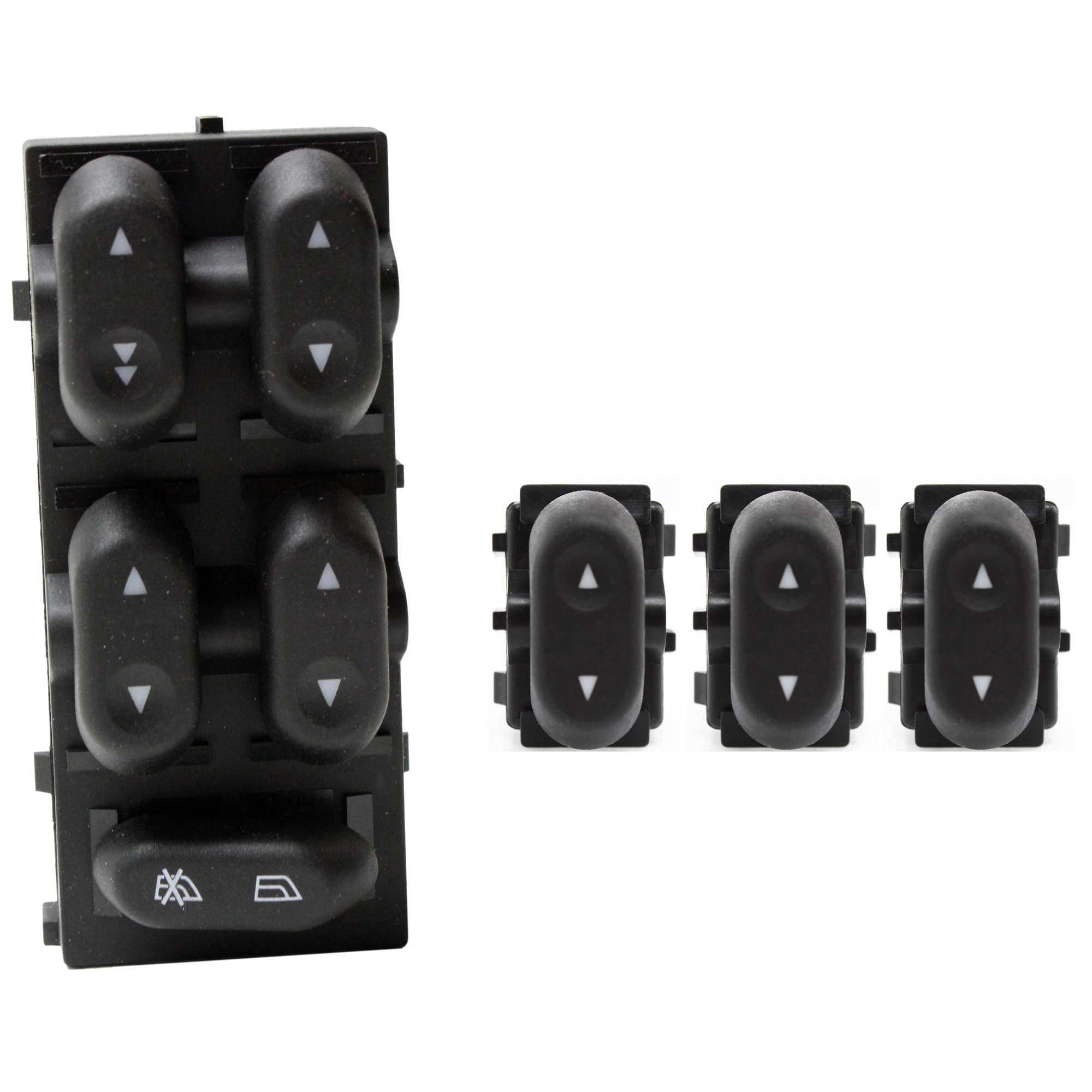 AM CROWN VICTORIA GRAND MARQUIS 03-08 FRONT AND REAR WINDOW SWITCH RH AND LH SKU SET JF505203-4 OEM 5L1Z14529BA