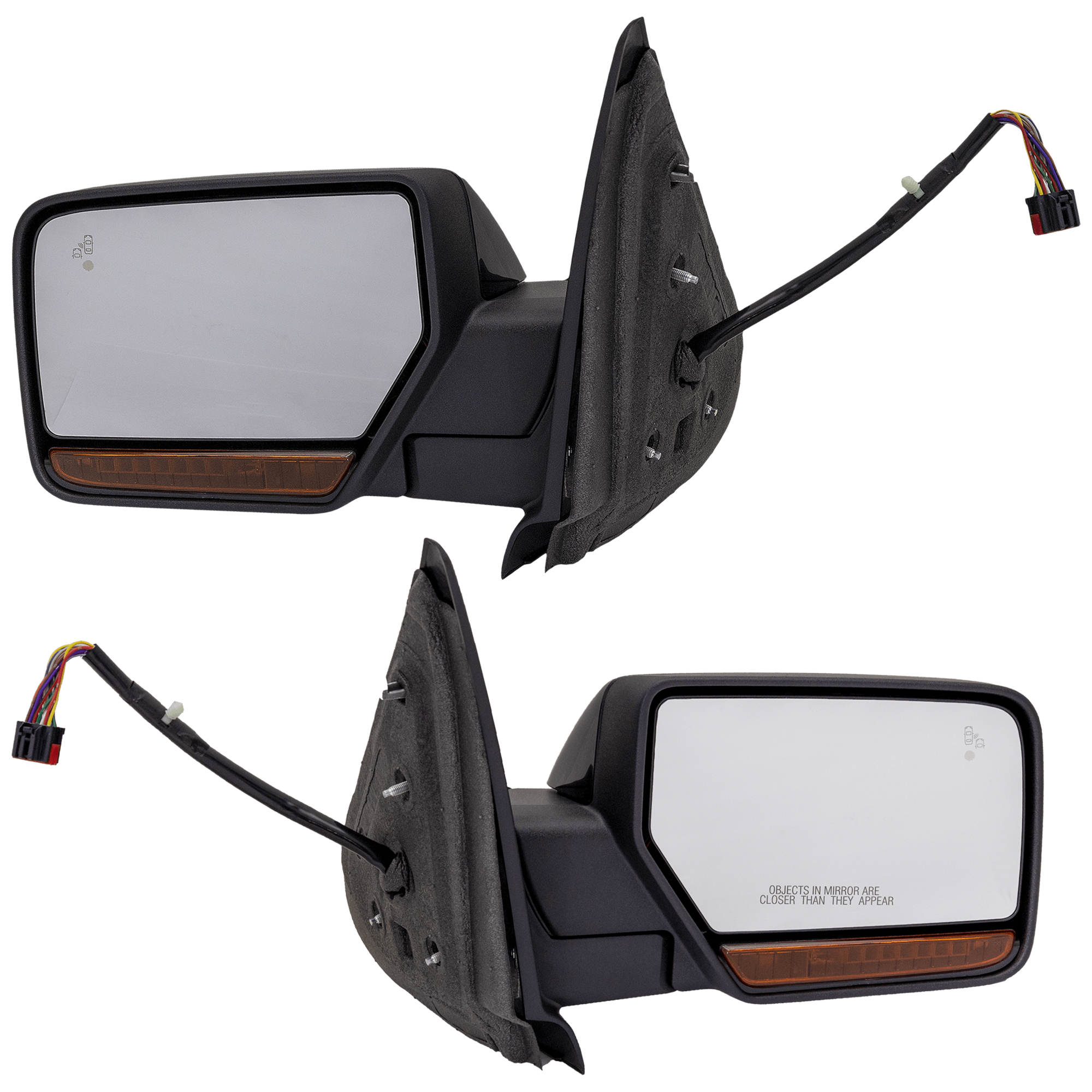 AM EXPEDITION 15-17 MIRROR RH AND LH Non Towing Power Power Folding Heated Paintable w BSD in Glass In housing Signal Light and Memory No Auto dimming SKU SET JFD02ER S Partslink FO1320506 FO1321506 OEM FL1Z17682CAPTM FL1Z17683CAPTM