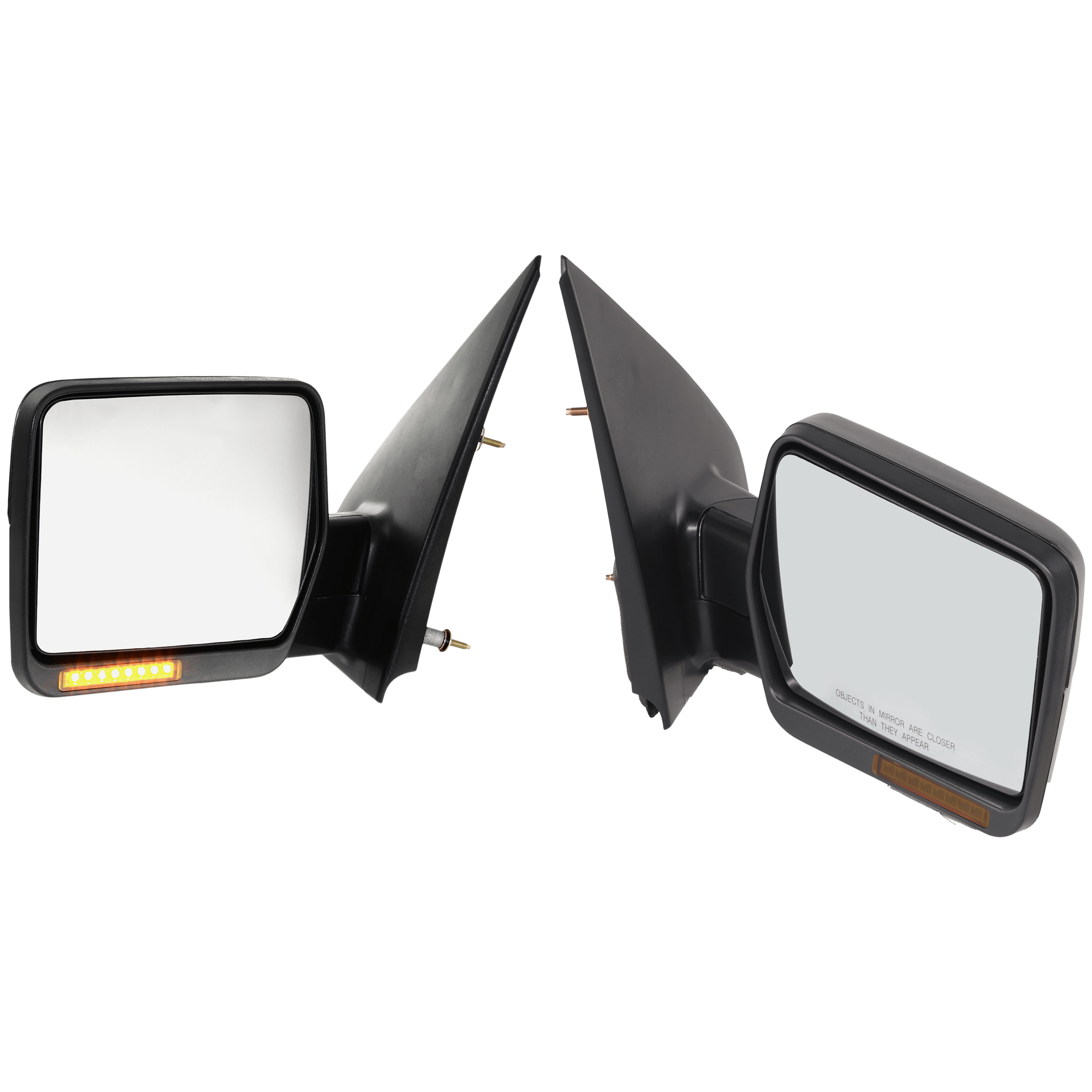 AM F 150-04-06 MIRROR RH AND LH Non Towing Power Manual Folding Heated Textured w In housing Signal Light No Auto dimming BSD and Memory SKU SET JFD108ER S Partslink FO1320242 FO1321242 OEM 6L3Z17682CA 6L3Z17683CA