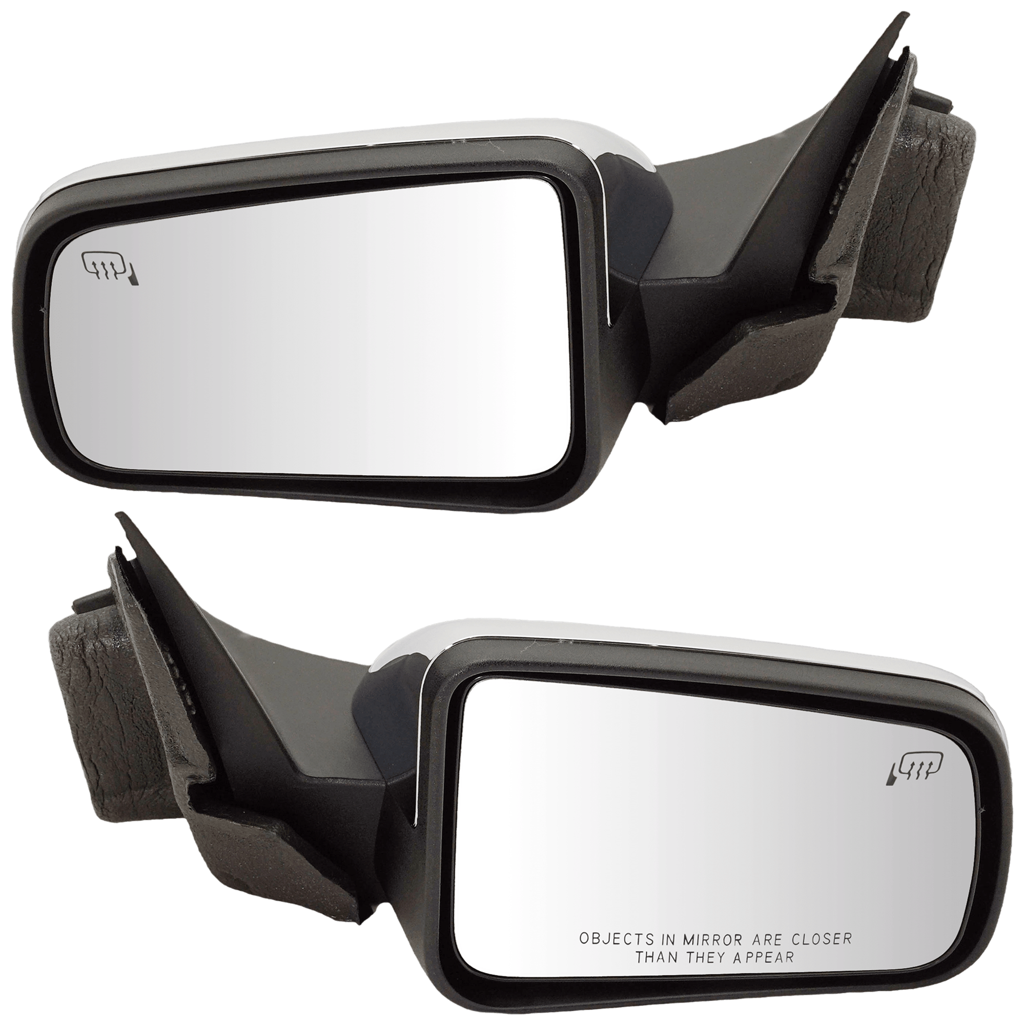 AM FOCUS 09-11 MIRROR RH AND LH Power Non Folding Heated Chrome SEL Model SKU SET JFD109CR Partslink FO1320319 FO1321319 OEM 8S4Z17682CA PFM 8S4Z17683CA PF