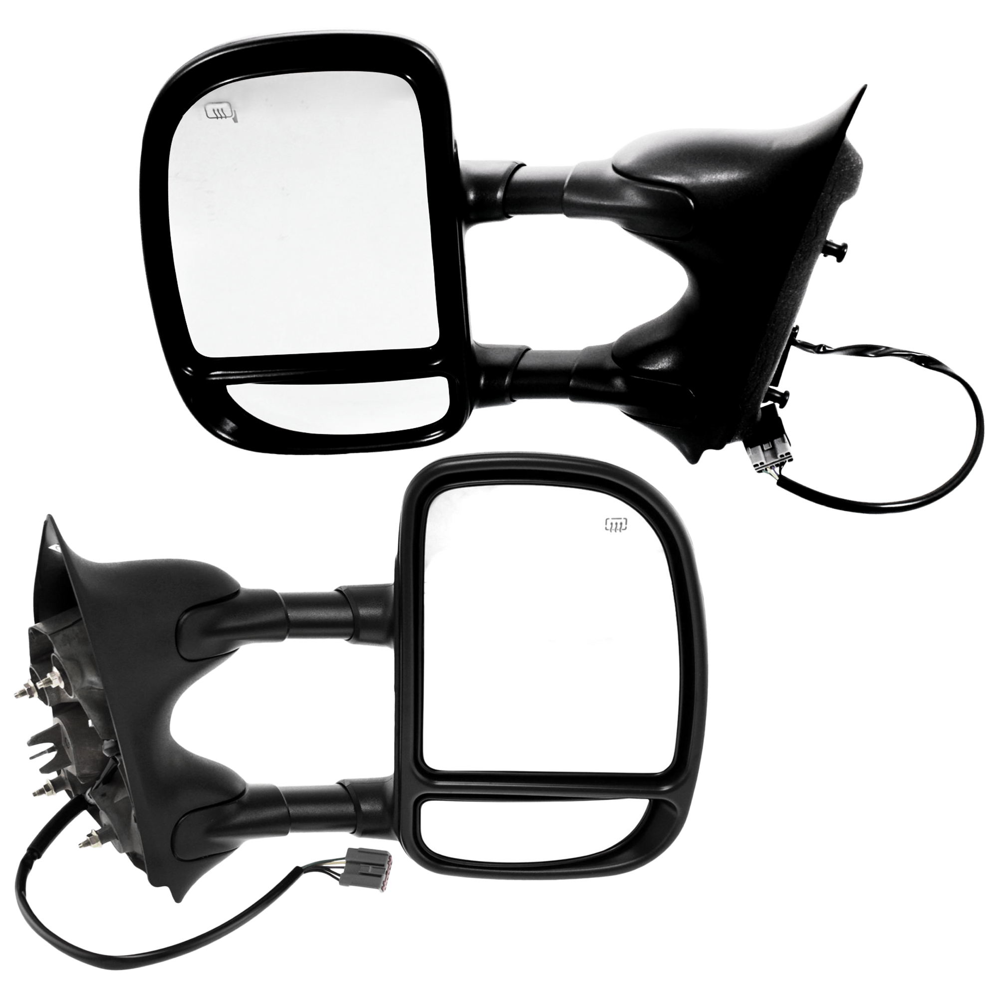 AM EXCURSION 00-05 TOWING MIRROR RH AND LH Power Manual Folding Heated Textured Black No Auto dimming BSD Memory and Signal Light SKU SET JFD10ER Partslink FO1320218 FO1321218 OEM 3C7Z17682EAA 3C7Z17683EAA