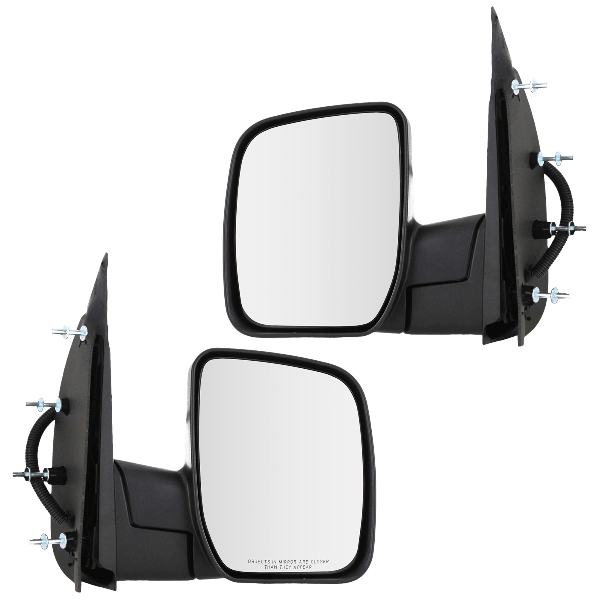 AM E 350 SUPER DUTY 07-08 MIRROR RH AND LH Non Towing Power Manual Folding Non Heated Textured Black No Auto dimming BSD Memory and Signal Light SKU SET JFD123ER Partslink FO1320288 FO1321288 OEM 7C2Z17682AA 7C2Z17683AA