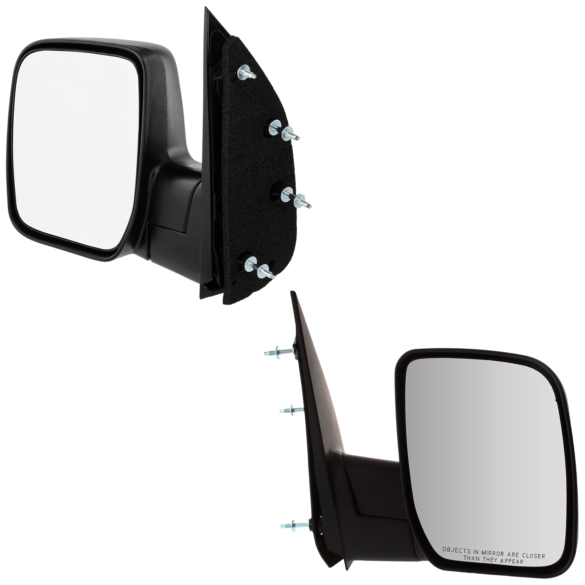 AM E 150 E 250-08-13 MIRROR RH AND LH Non Towing Manual Adjust Manual Folding Non Heated Textured No Auto dimming BSD Memory and Signal Light SKU SET JFD123R Partslink FO1320337 FO1321337 OEM 7C2Z17682BA 7C2Z17683BA