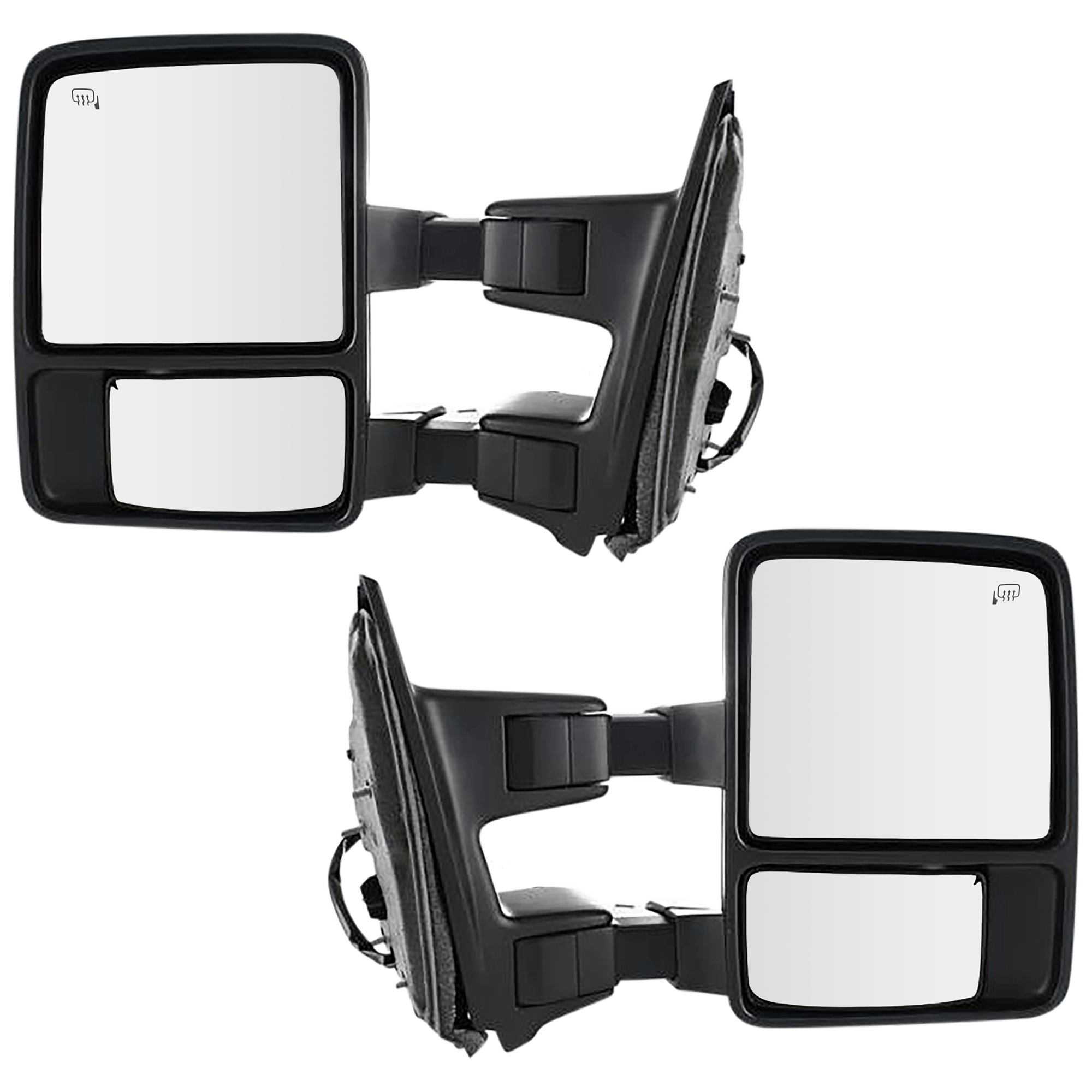 AM F SERIES SUPER DUTY 09-12 TOWING MIRROR RH AND LH Power Manual Folding Heated Textured w Signal Light No Memory SKU SET JFD129ER S Partslink FO1320342 FO1321342 OEM 9C3Z17682BA 9C3Z17683BA