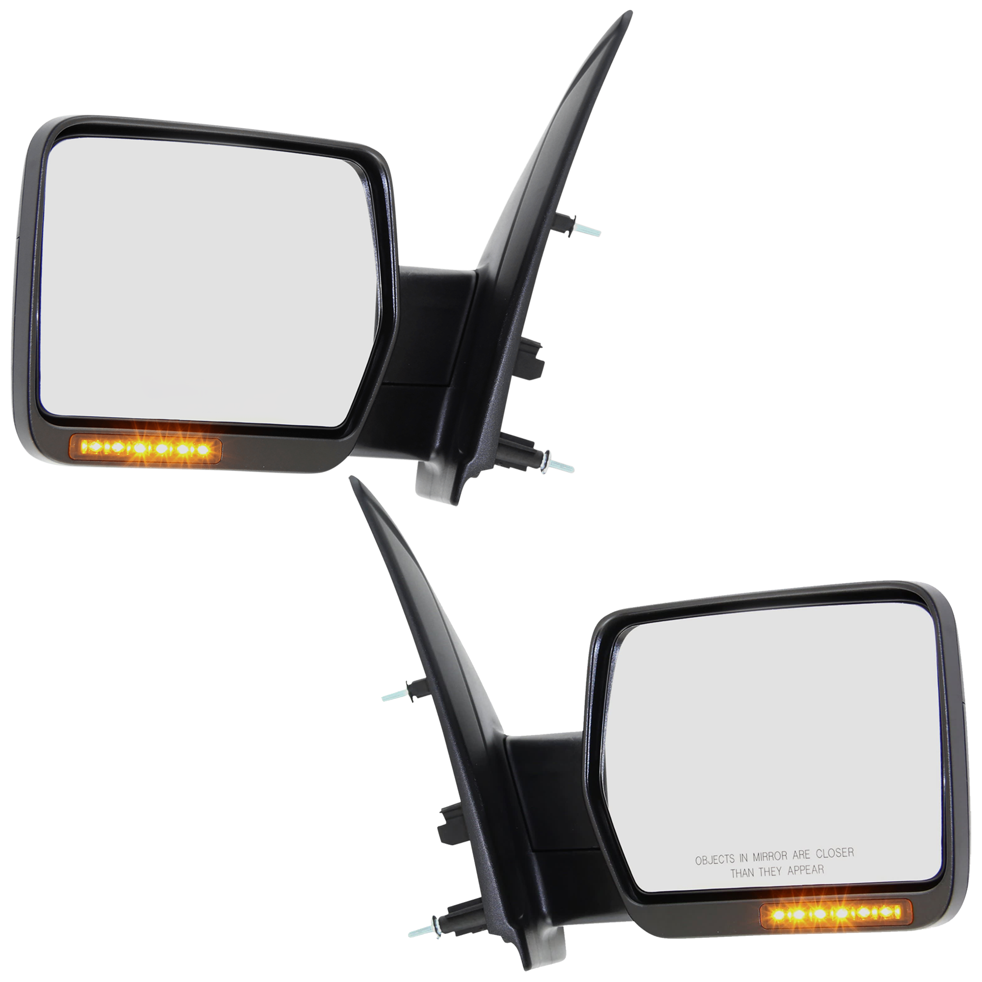 AM F 150-09-10 MIRROR RH AND LH Non Towing Power Manual Folding Heated Textured No Auto dimming BSD In housing Signal Light and Memory Exc. SVT Raptor Model SKU SET JFD131ER S Partslink FO1320349 FO1321349 OEM 9L3Z17682CB 9L3Z17683CB