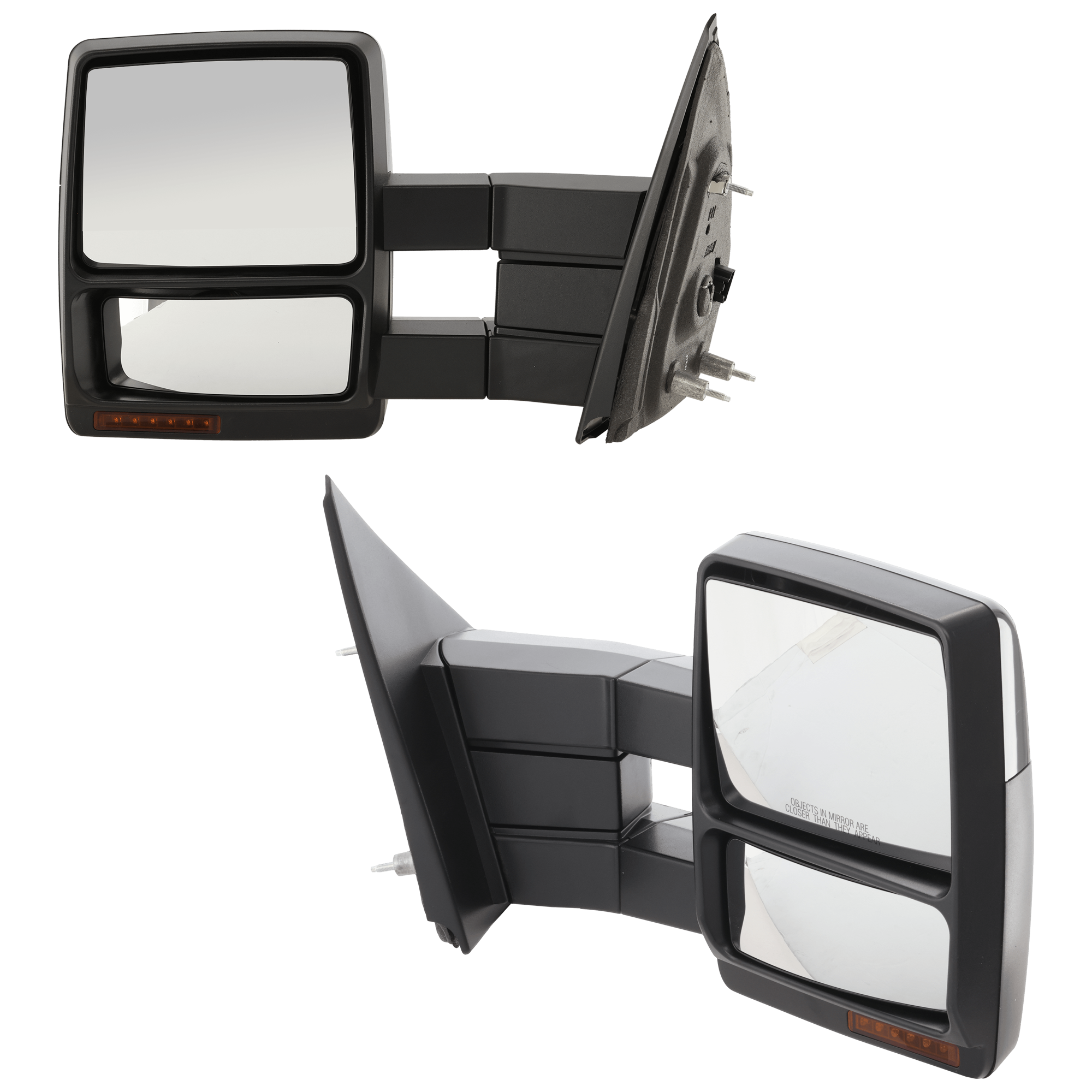 AM F 150-09-14 TOWING MIRROR RH AND LH Power Manual Folding Heated Paintable w BSG In housing Signal Light Memory and Puddle Light No Auto dimming Exc. SVT Raptor Model SKU SET JFD161ER S Partslink FO1320430 FO1321430 OEM 9L3Z17682CAPTM 9L3Z17683CAPTM