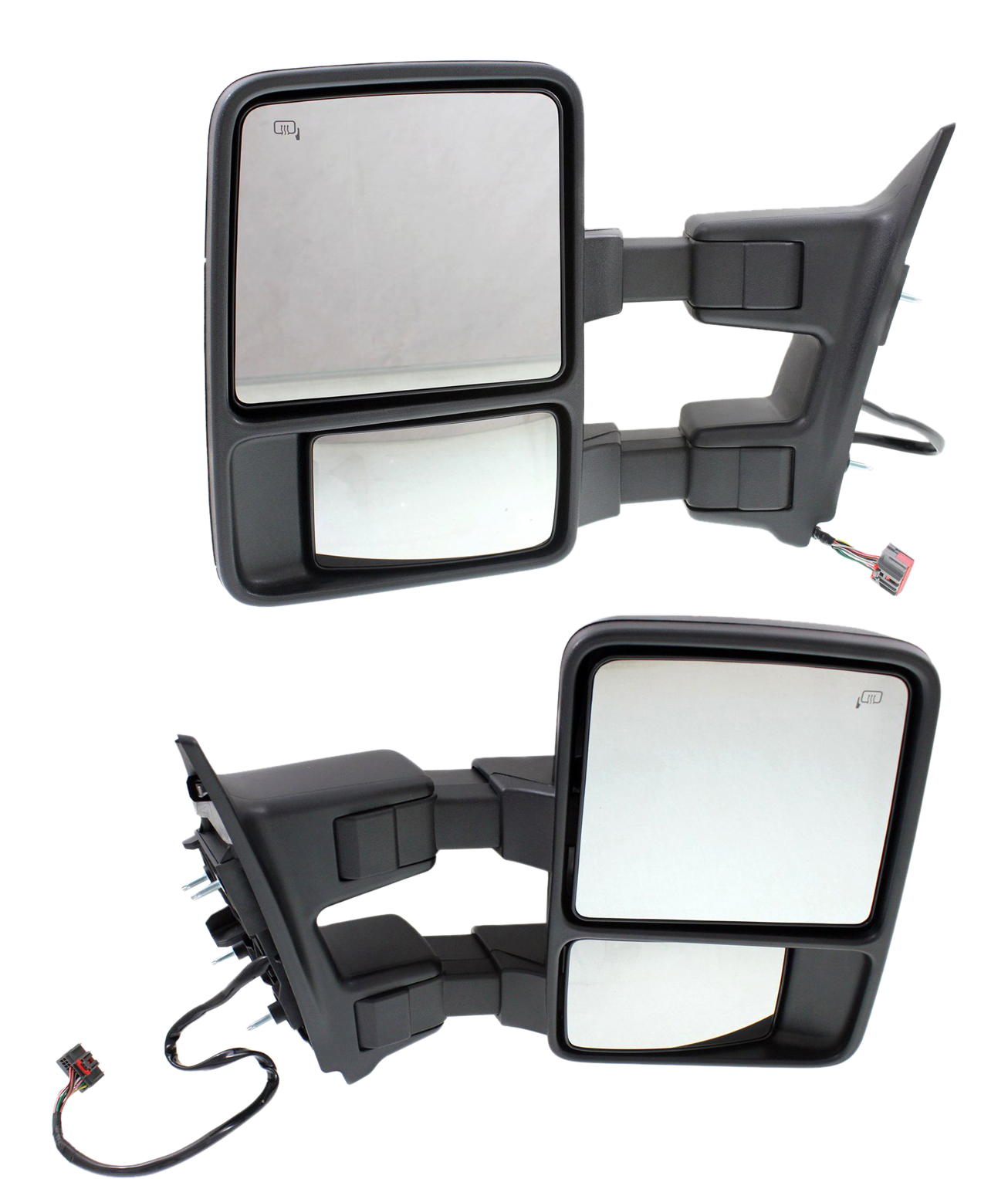 AM F SERIES SUPER DUTY 08-10 TOWING MIRROR RH AND LH Power Manual Folding Heated Textured w Memory and Signal Light SKU SET JFD19ER S Partslink FO1320356 FO1321356 OEM 7C3Z17682EB 7C3Z17683EC