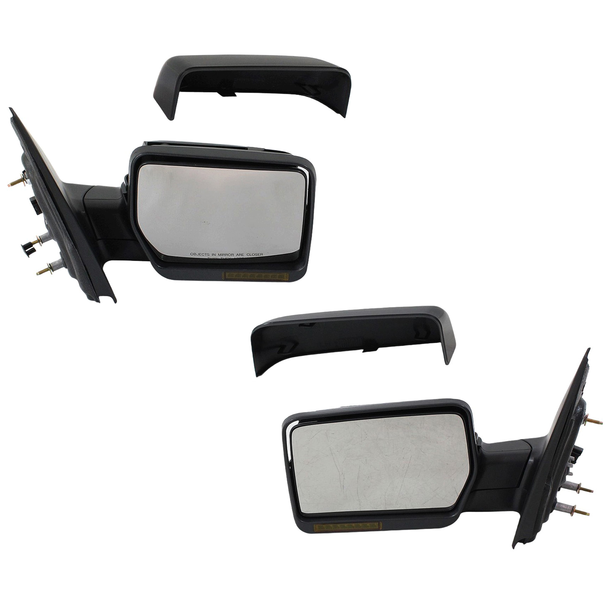 AM F 150-07-08 MIRROR RH AND LH Non Towing Power Manual Folding Heated Paintable w In housing Signal Light No Auto dimming BSD and Memory SKU SET JFD208ER S Partslink FO1320333 FO1321333 OEM 8L3Z17682RA 8L3Z17683RA