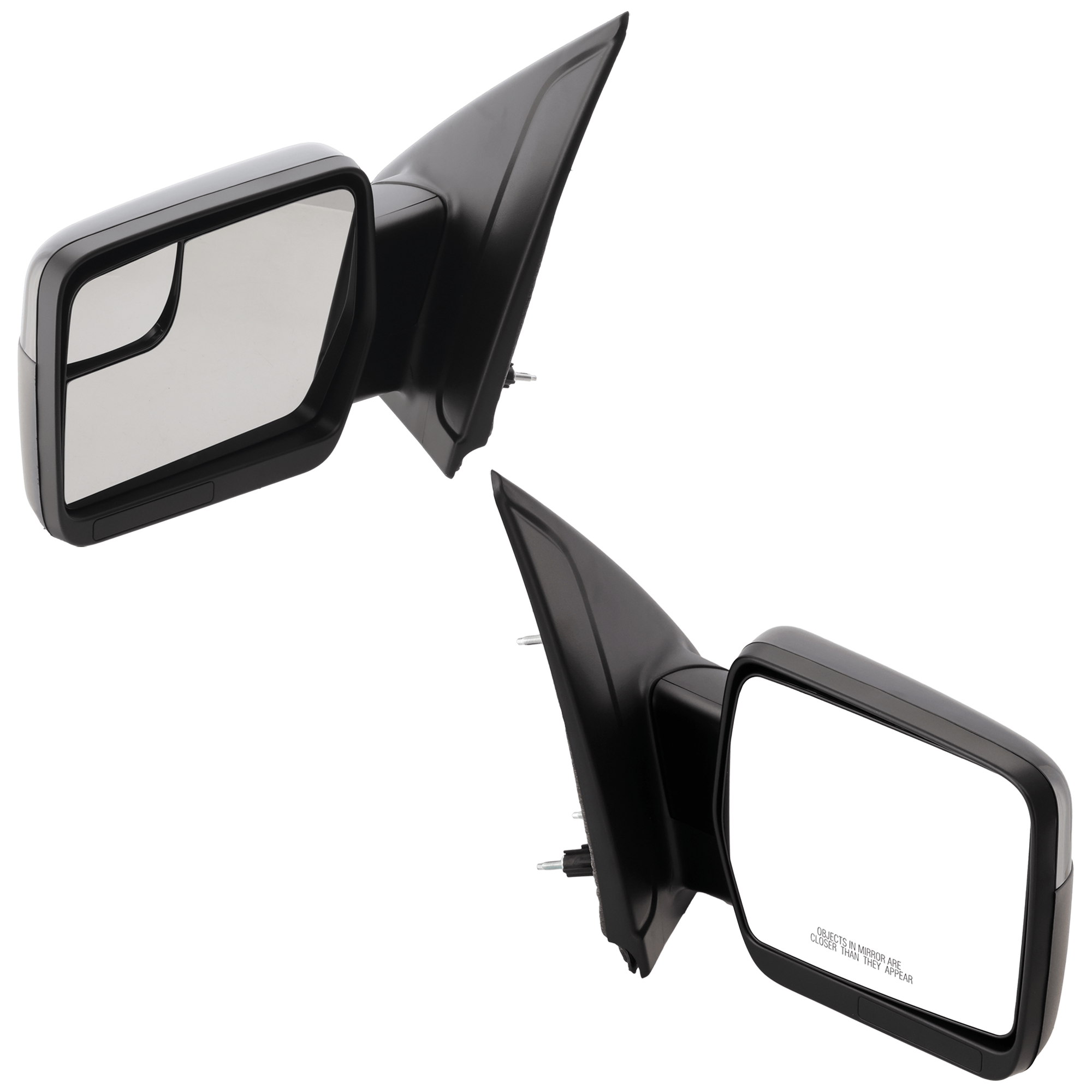 AM F 150-11-14 MIRROR RH AND LH Power Manual Folding Non Heated No Memory Signal and Puddle Light All Cab Types Paintable SKU SET JFD221ER Partslink FO1320404 FO1321404 OEM BL3Z17682HAPTM BL3Z17683HAPTM