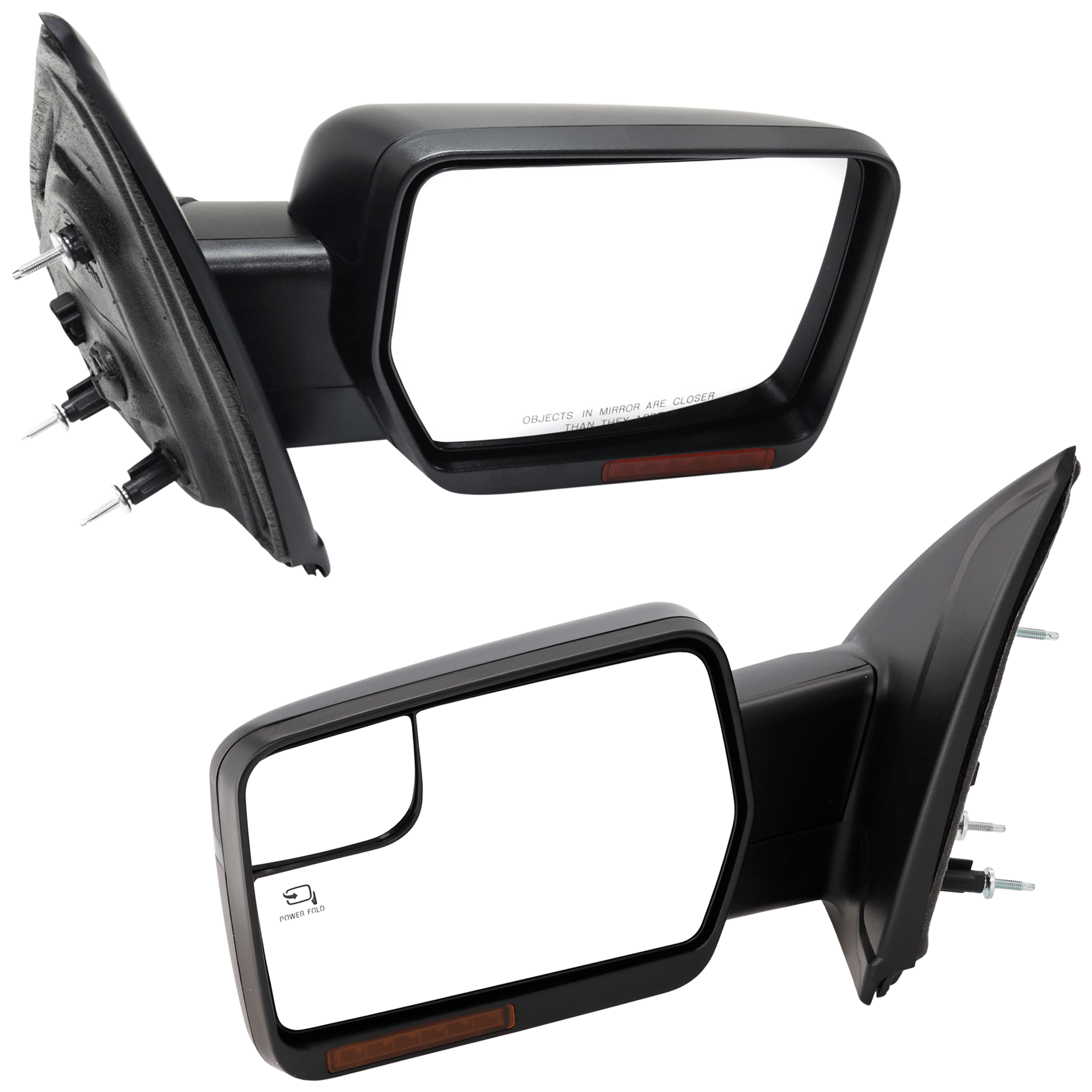 AM F 150-11-14 MIRROR RH AND LH Power Power Folding Heated w Memory Signal and Puddle Light All Cab Types Paintable SKU SET JFD226ER S Partslink FO1320413 FO1321413 OEM BL3Z17682FAPTM BL3Z17683FAPTM