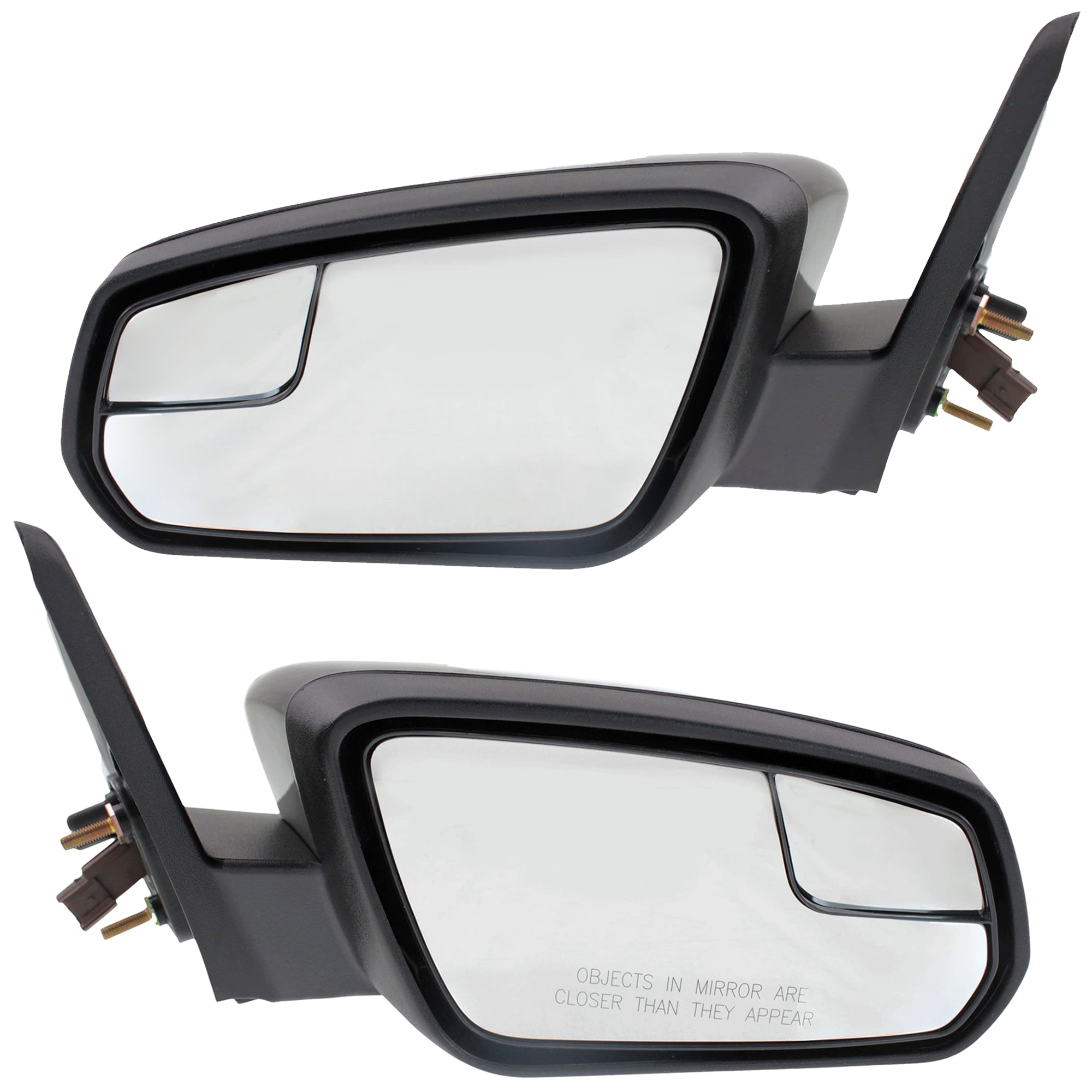 AM MUSTANG 11-12 MIRROR RH AND LH Power Non Folding Non Heated Paintable Textured 2 Caps w Blind Spot Glass SKU SET JFD262ER Partslink FO1320450 FO1321450 OEM BR3Z17682AA PFM BR3Z17683AA PF