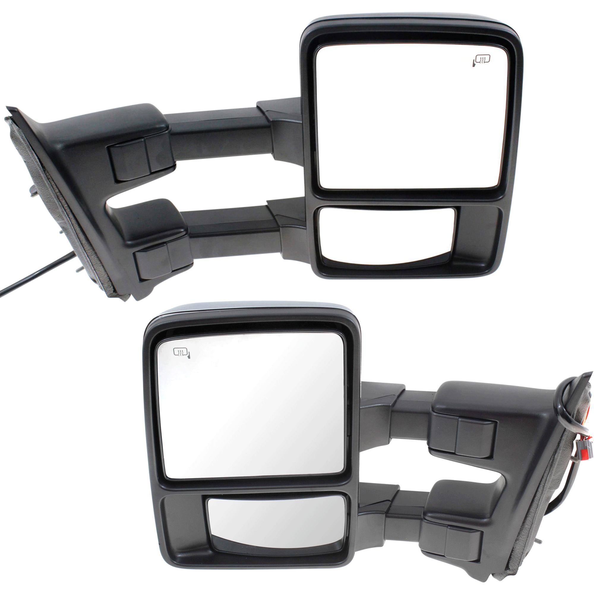 AM F SERIES SUPER DUTY 10-10 TOWING MIRROR RH AND LH Power Towing Power Folding Heated No Memory w Signal Light Auto Extended 2 Caps Chr Paintable SKU SET JFD280ER S Partslink FO1320491 FO1320495 FO1321491 OEM 9C3Z17682LA PFM 9C3Z17683LA PF