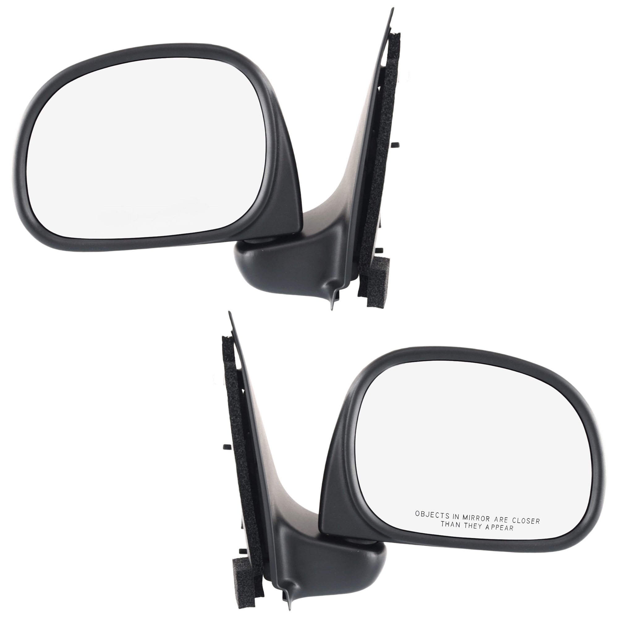 AM F 150-97-02 F 250-97-99 MIRROR RH AND LH Non Towing Manual Adjust Manual Folding Non Heated Textured Paddle Style To 2-11-02 All Cab Types SKU SET JFD40R Partslink FO1320132 FO1321132 OEM F65Z17683AA F75Z17682HAA