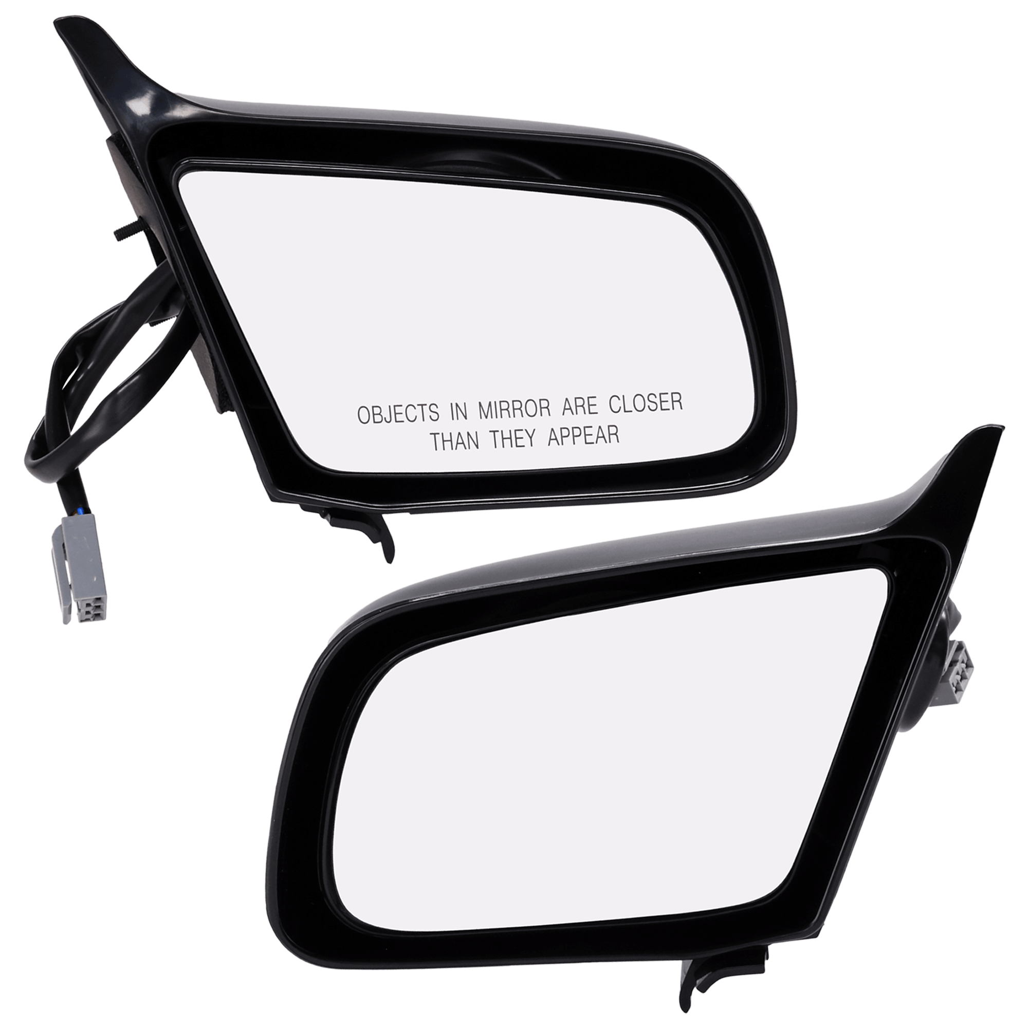 AM MUSTANG 87-93 MIRROR RH AND LH Power Non Folding Non Heated Textured Corner Mount Hatchback w o T top roof SKU SET JFD551ER Partslink FO1320390 FO1321390 OEM E9ZZ17682A E9ZZ17682B
