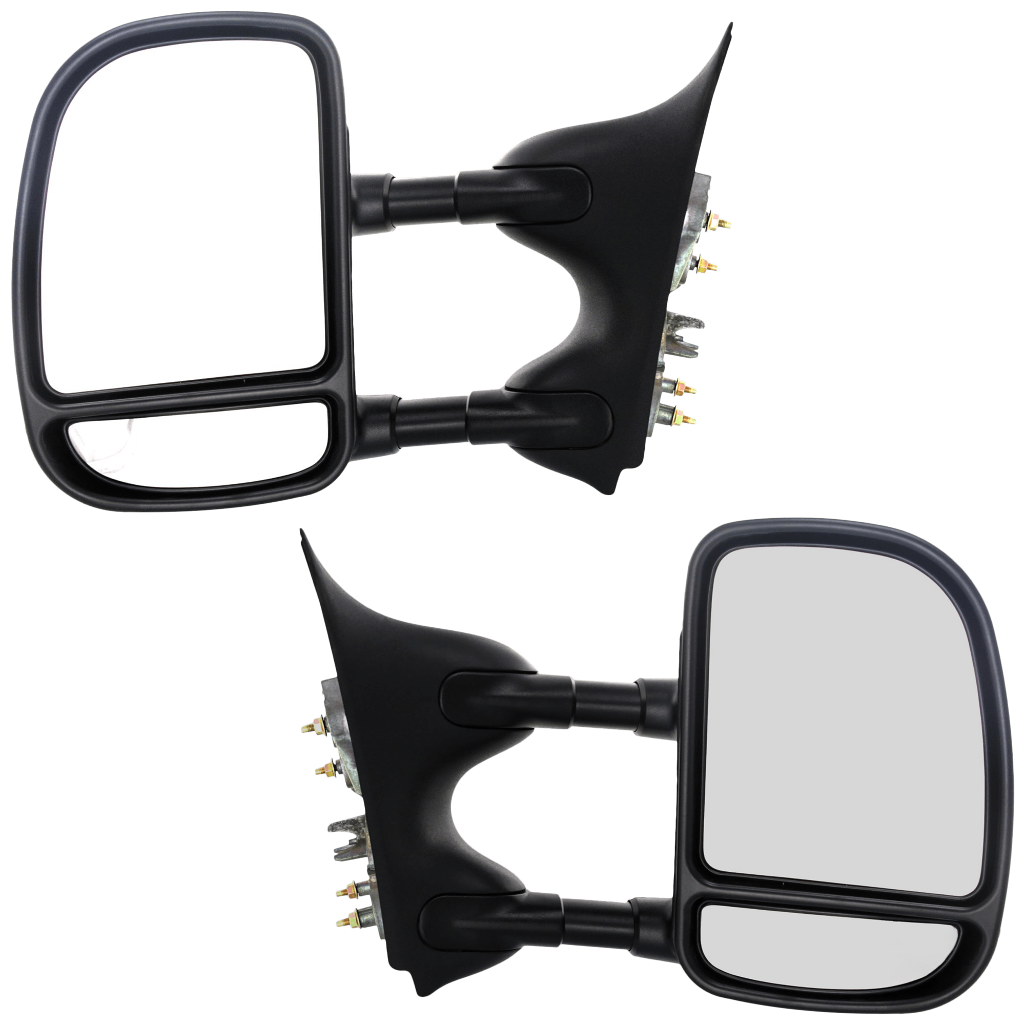 AM F SERIES SUPER DUTY 99-07 TOWING MIRROR RH AND LH Manual Adjust Manual Folding Non Heated Textured Double Swing Type SKU SET JFD79R Partslink FO1320226 FO1321226 OEM 3C3Z17682AAA 3C3Z17683AAA