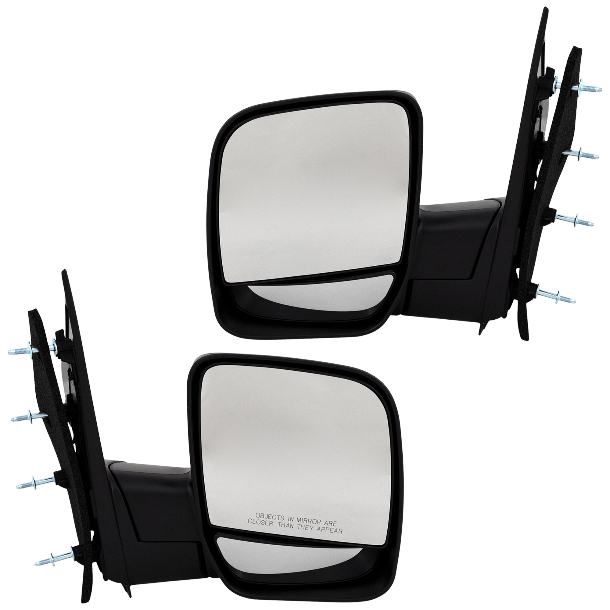 AM ECONOLINE VAN 03-04 MIRROR RH AND LH Non Towing Manual Adjust Manual Folding Non Heated Textured Black No Auto dimming BSD Memory and Signal Light SKU SET JFD86R Partslink FO1320253 FO1321253 OEM 3C2Z17682FAA 3C2Z17683FAA