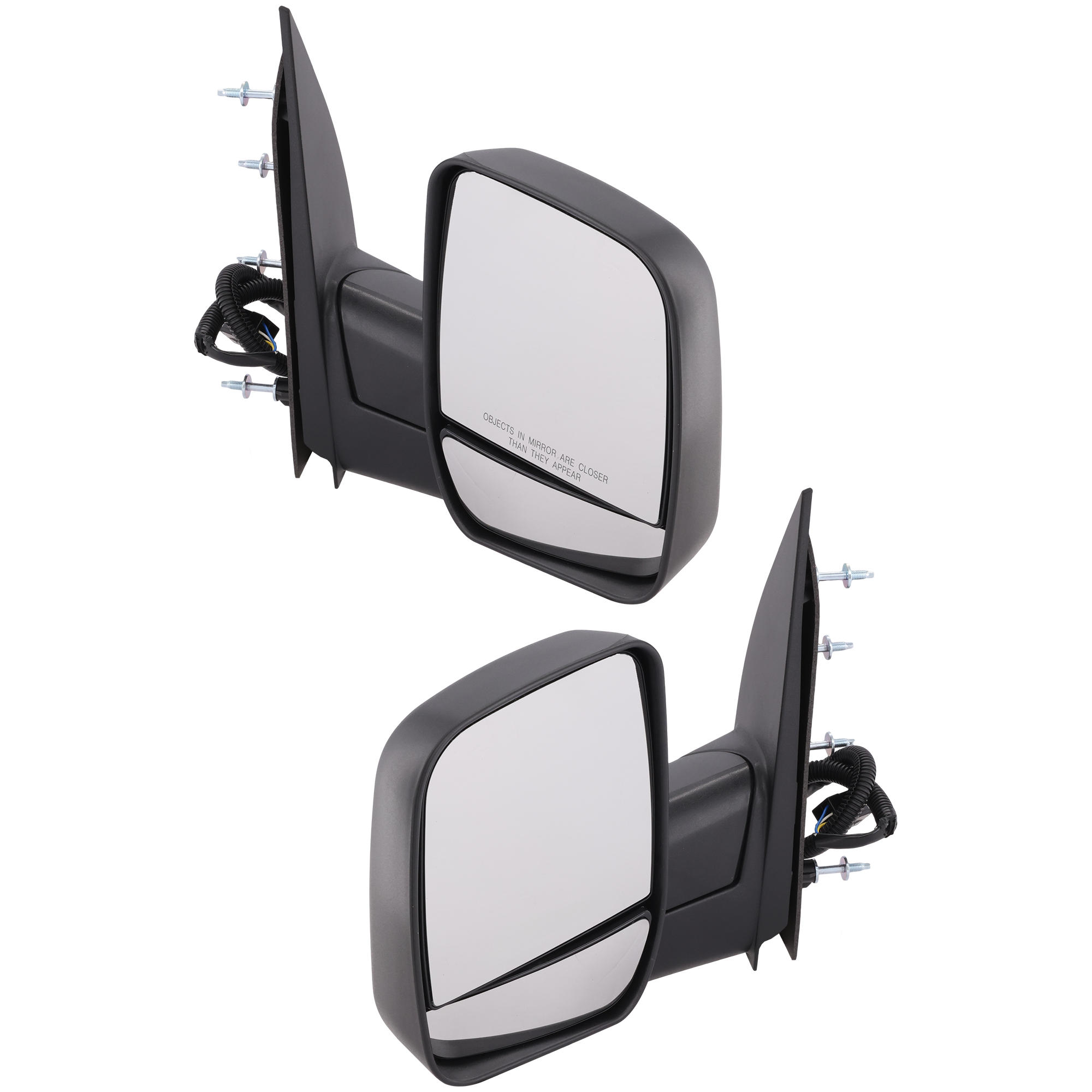 AM ECONOLINE VAN 02-08 MIRROR RH AND LH Non Towing Power Manual Folding Non Heated Textured Black No Auto dimming BSD Memory and Signal Light SKU SET JFD95ER Partslink FO1320276 FO1321276 OEM 2C2Z17682BAB 2C2Z17683BAB