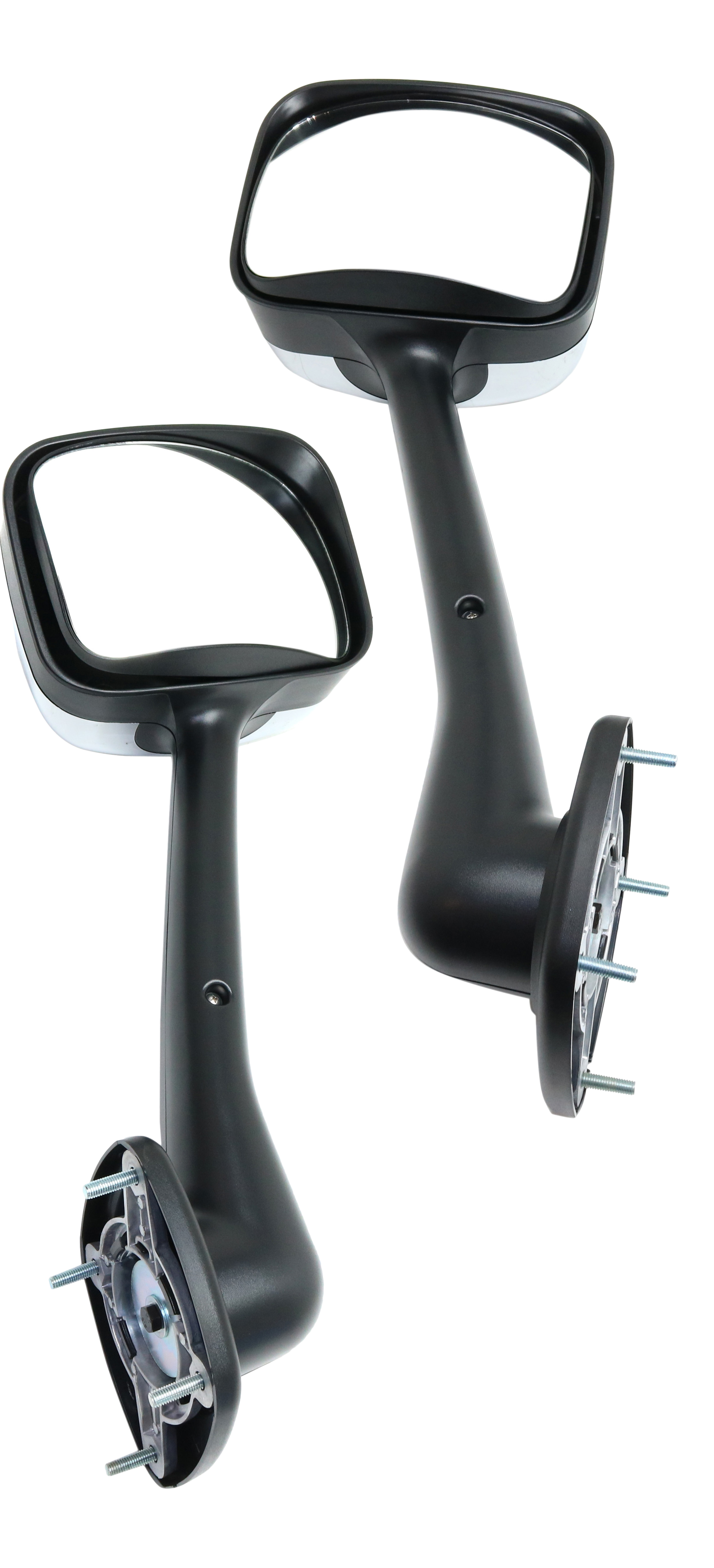 AM FREIGHTLINER CASCADIA 08-17 HOOD MIRROR RH AND LH Manual Adjust Non Heated Chrome Manual Folding SKU SET JFL12CR HD OEM A2266565002 A2266565003