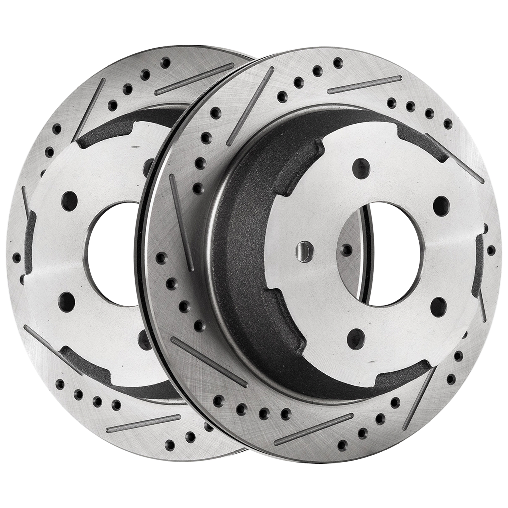 AM BLAZER 98-05 JIMMY 97-05 SONOMA 04-04 REAR BRAKE DISC RH AND LH Cross drilled and Slotted Vented 5 Lugs 2 Wheel Set SKU SET JG27110004DRS2 OEM 27277-55049-56725-86725-101609