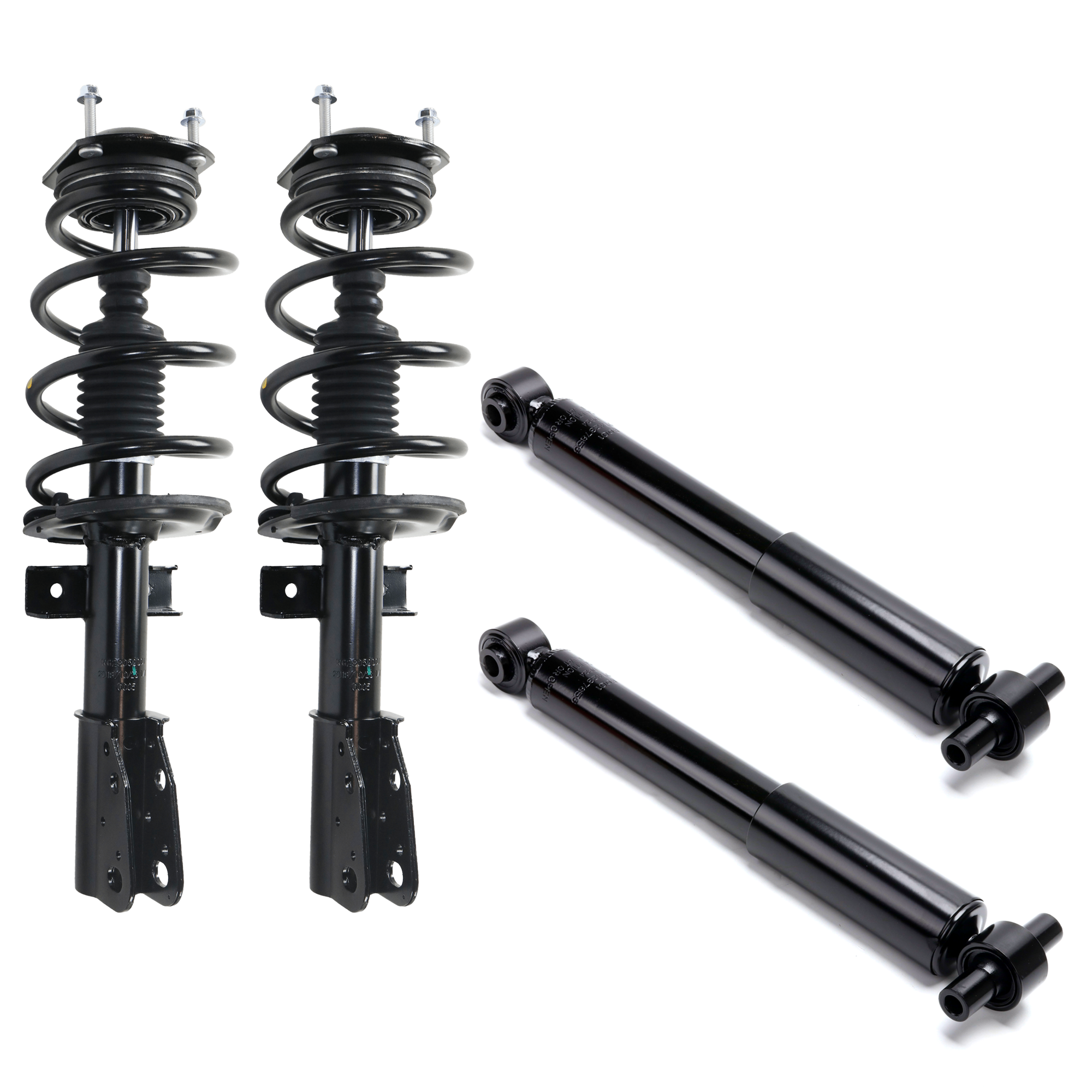 AM TRAVERSE ENCLAVE 13-17 FRONT AND REAR SHOCK AND FULLY LOADED STRUT RH AND LH Gas Charged Set of 4 SKU SET JG28050001-4 OEM 172949-1333490-816343-23239961